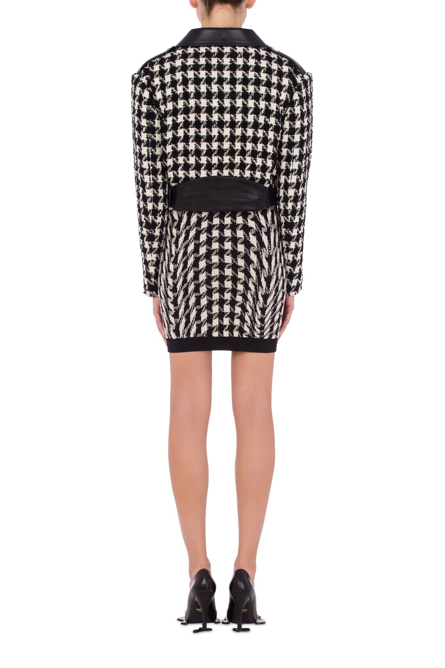 BOUCLÉ HOUNDSTOOTH BIKER WHITE 2