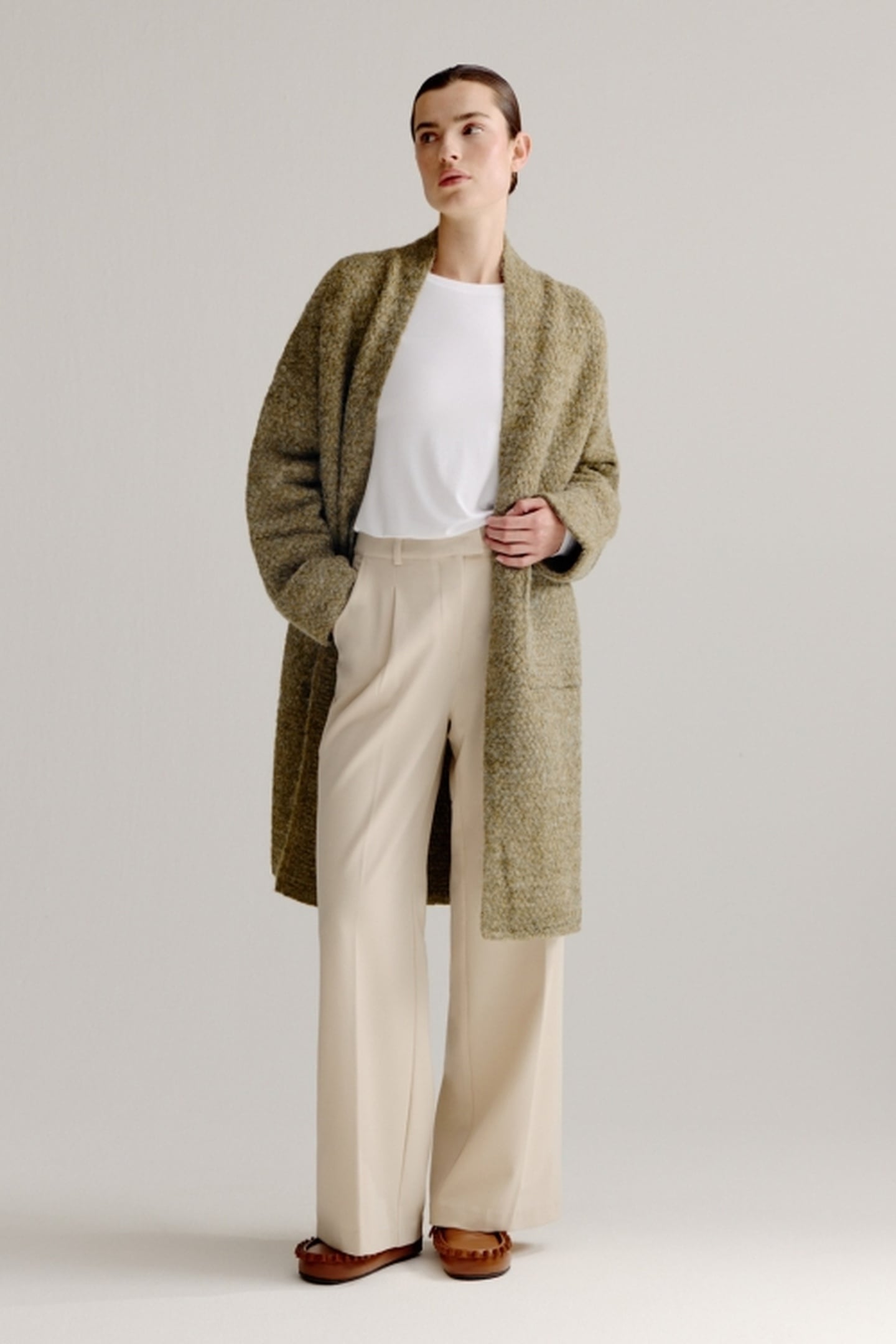 LIES CARDIGAN MOSS GREEN MELANGE 2
