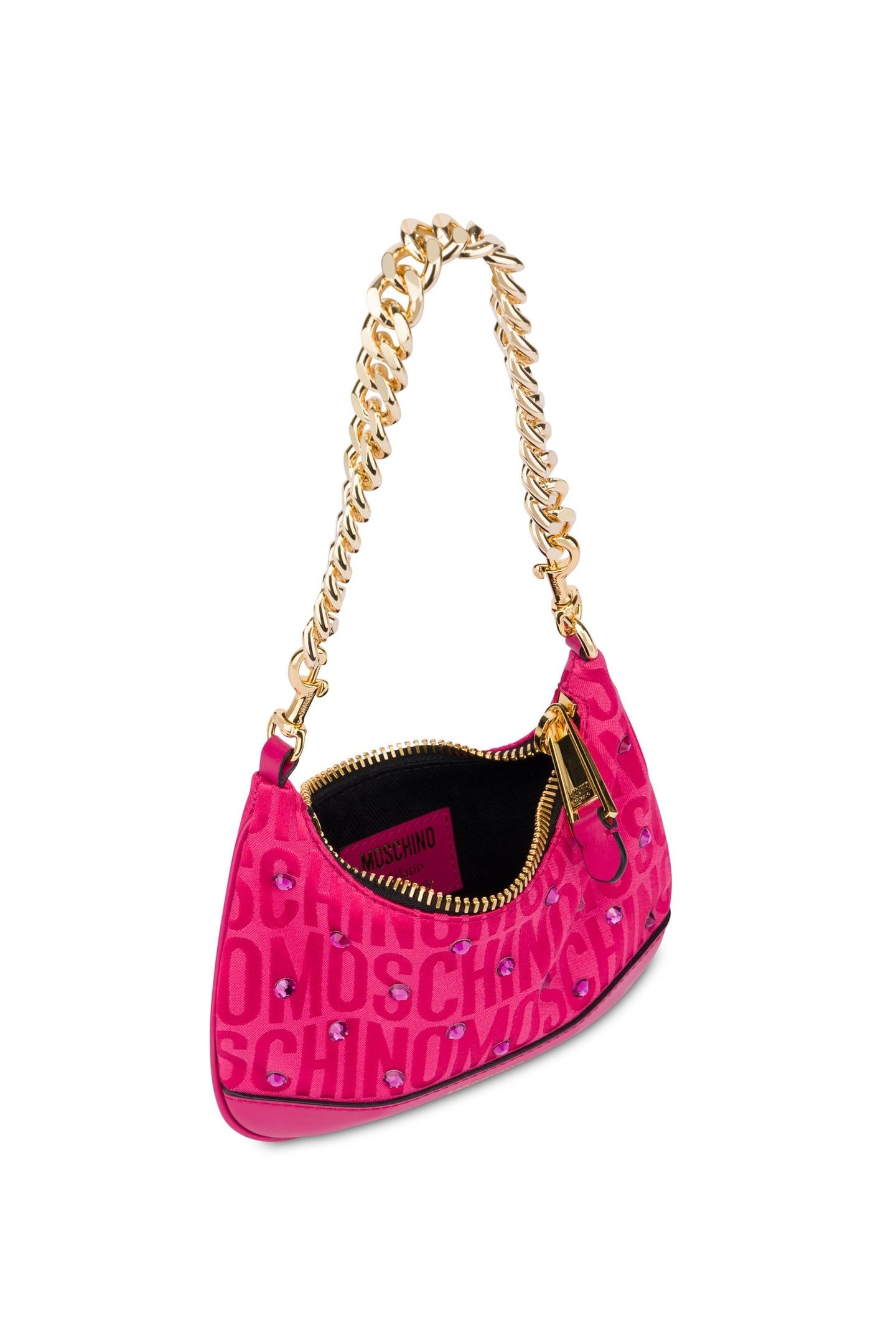ALLOVER LOGO MINI BAG WITH RHINESTONES PINK 3