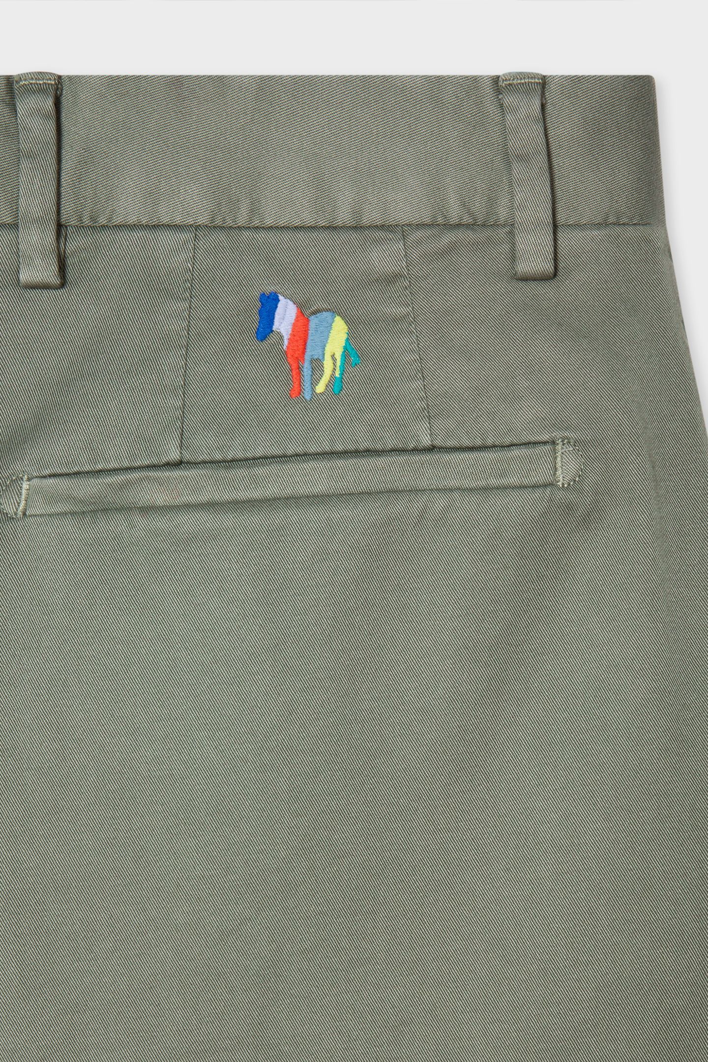 MENS MID FIT CHINO ZEBRA EMB LT GREYISH GREEN 2