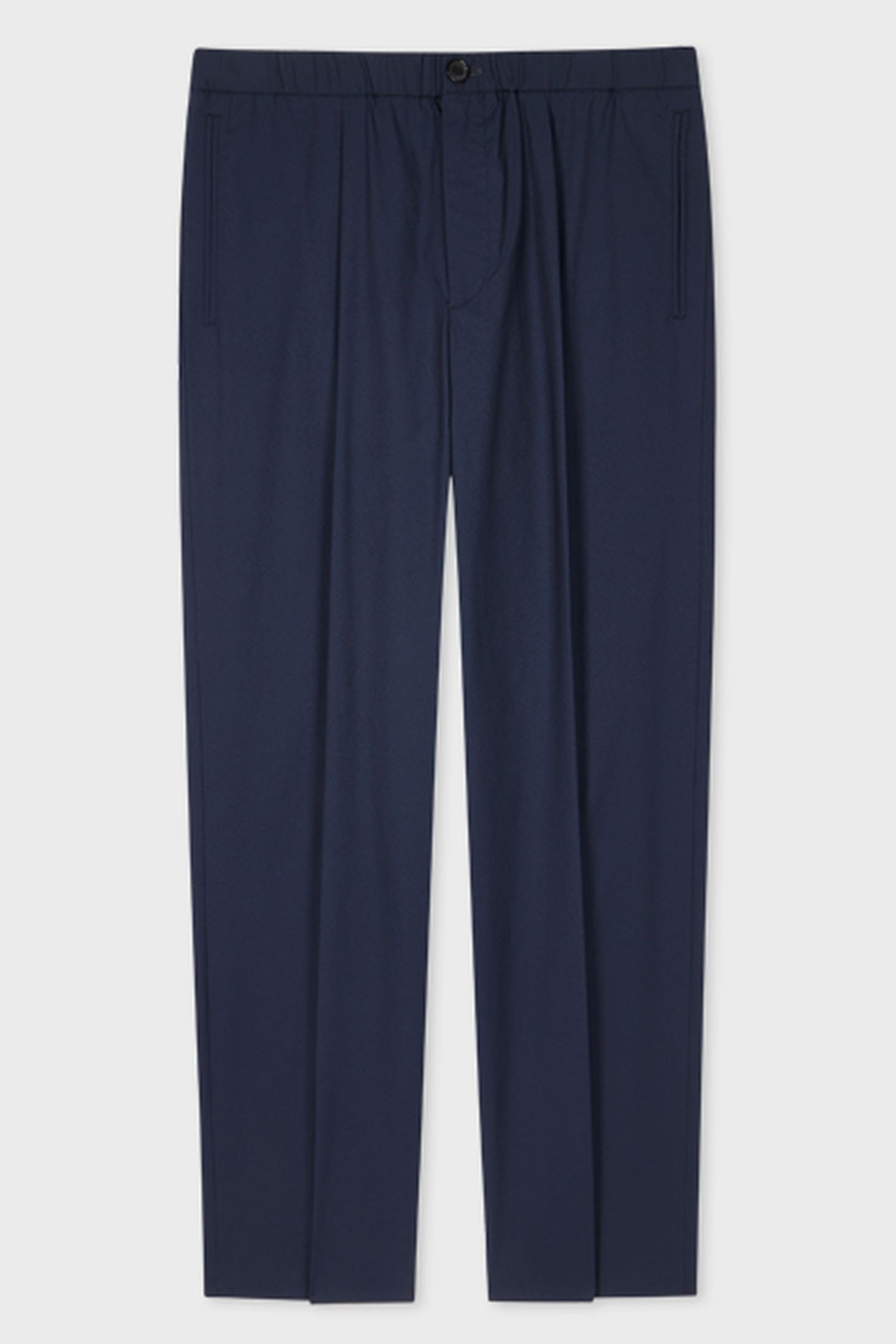 MENS PLEATED ELASTICATED WAIST TROUSER VERY DARK NAVY 2