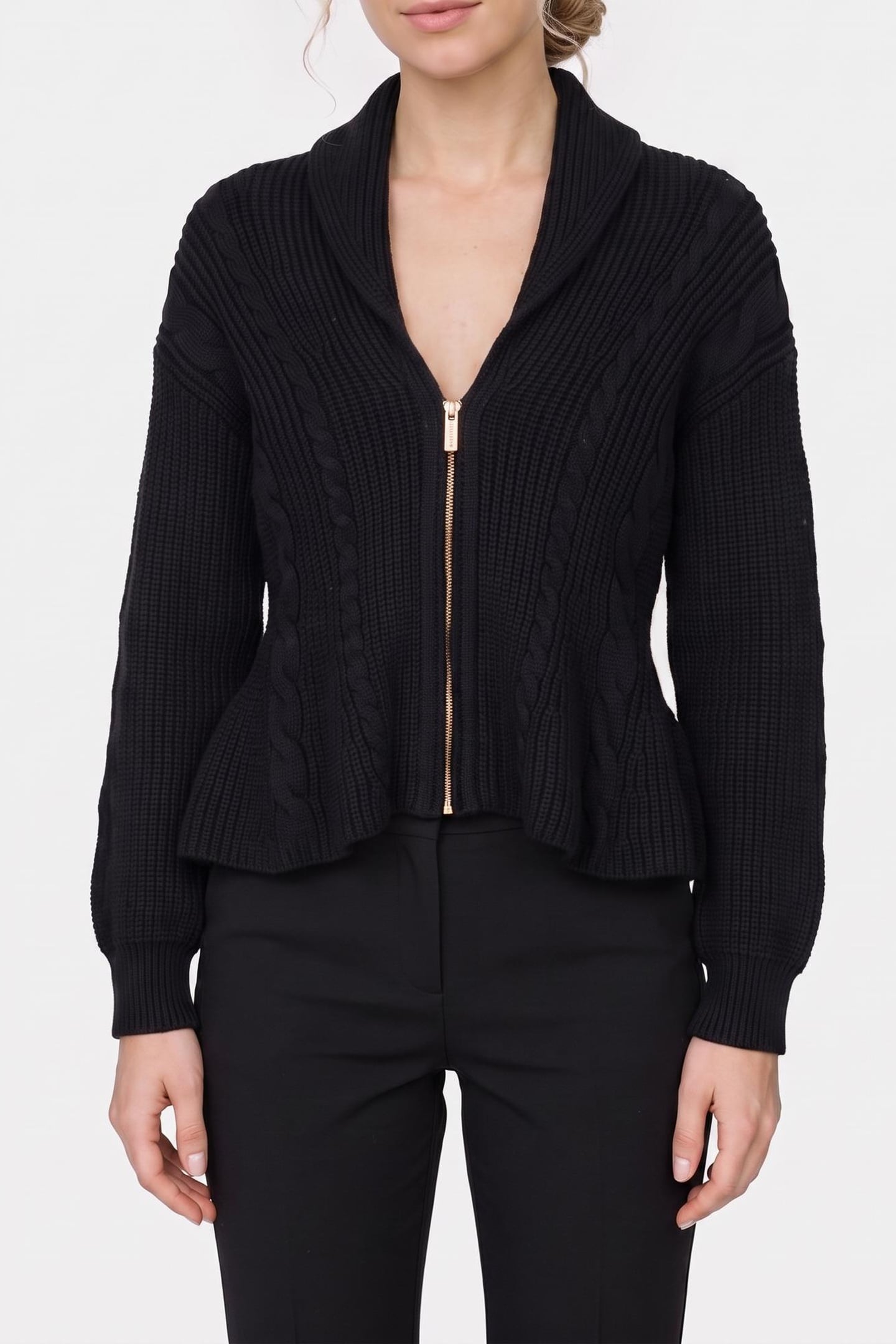 ADARA CABLE ZIPPED C JET BLACK A996 1