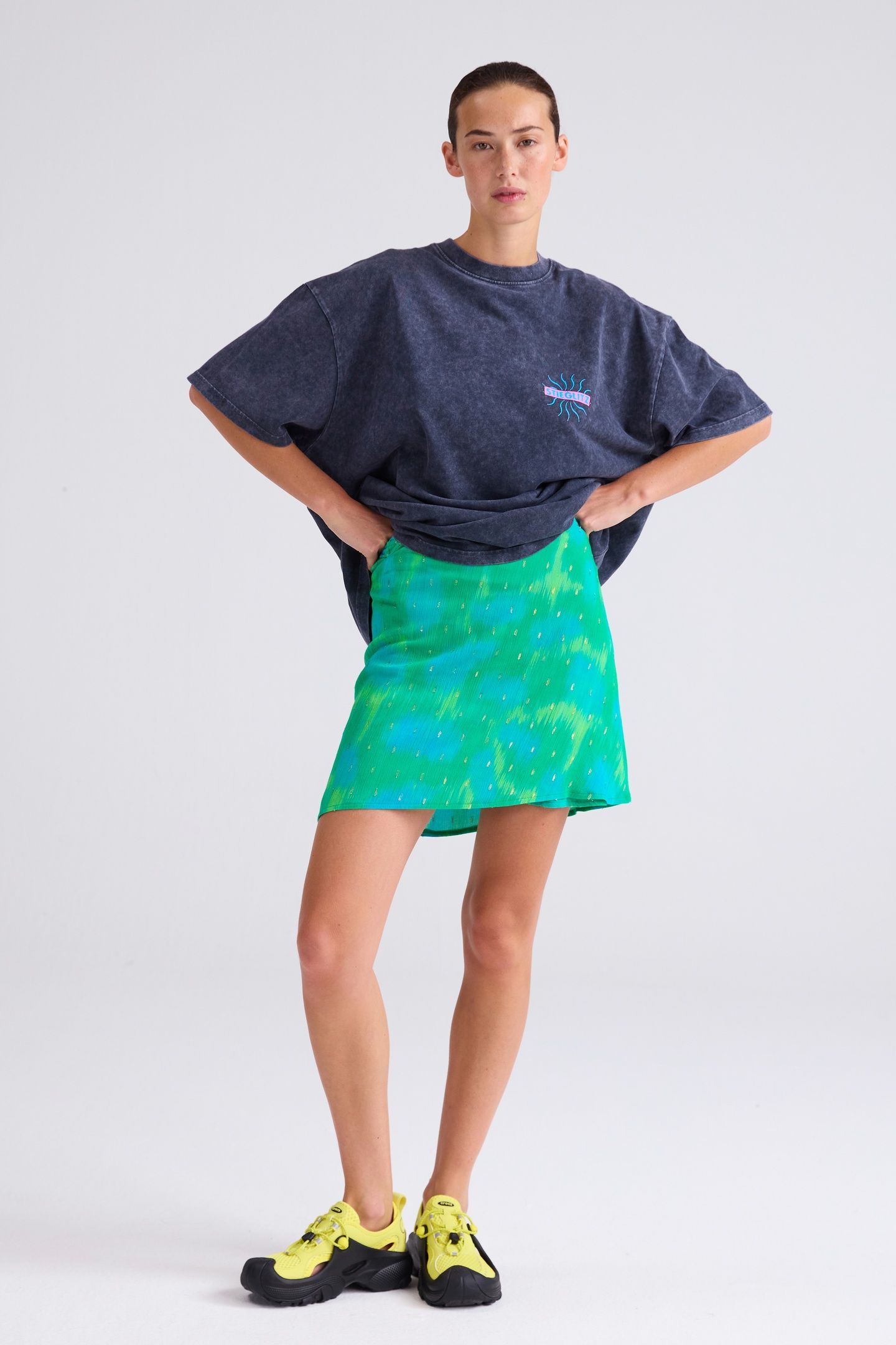 CHERYL WRAP SKIRT GREEN 1