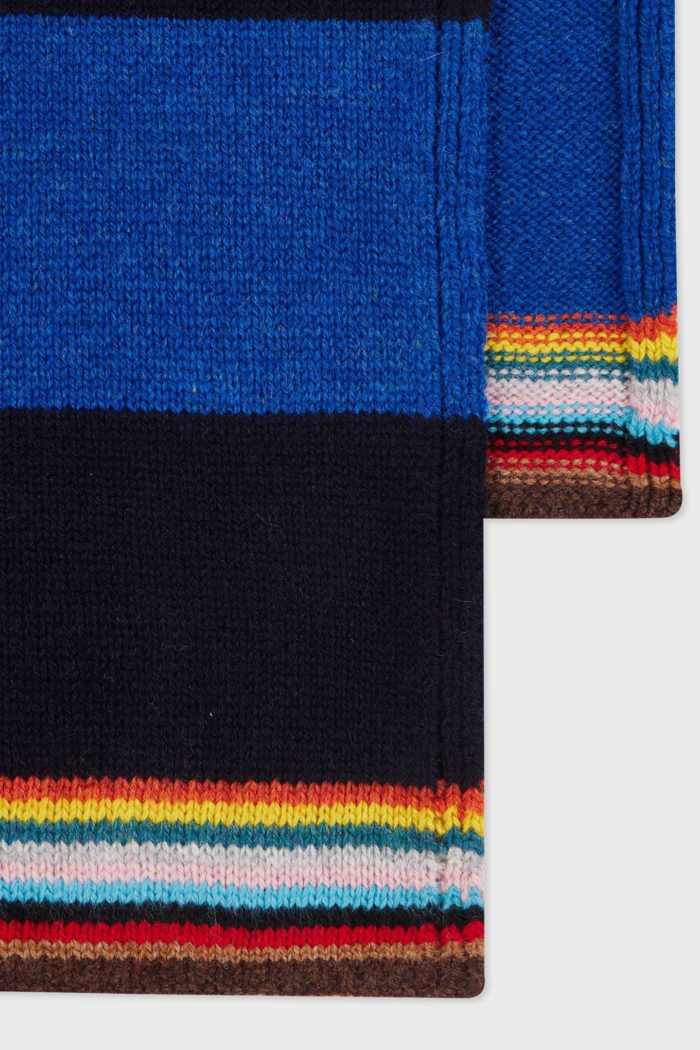 MEN SCARF SIG BLOCK STRPE NAVY 2
