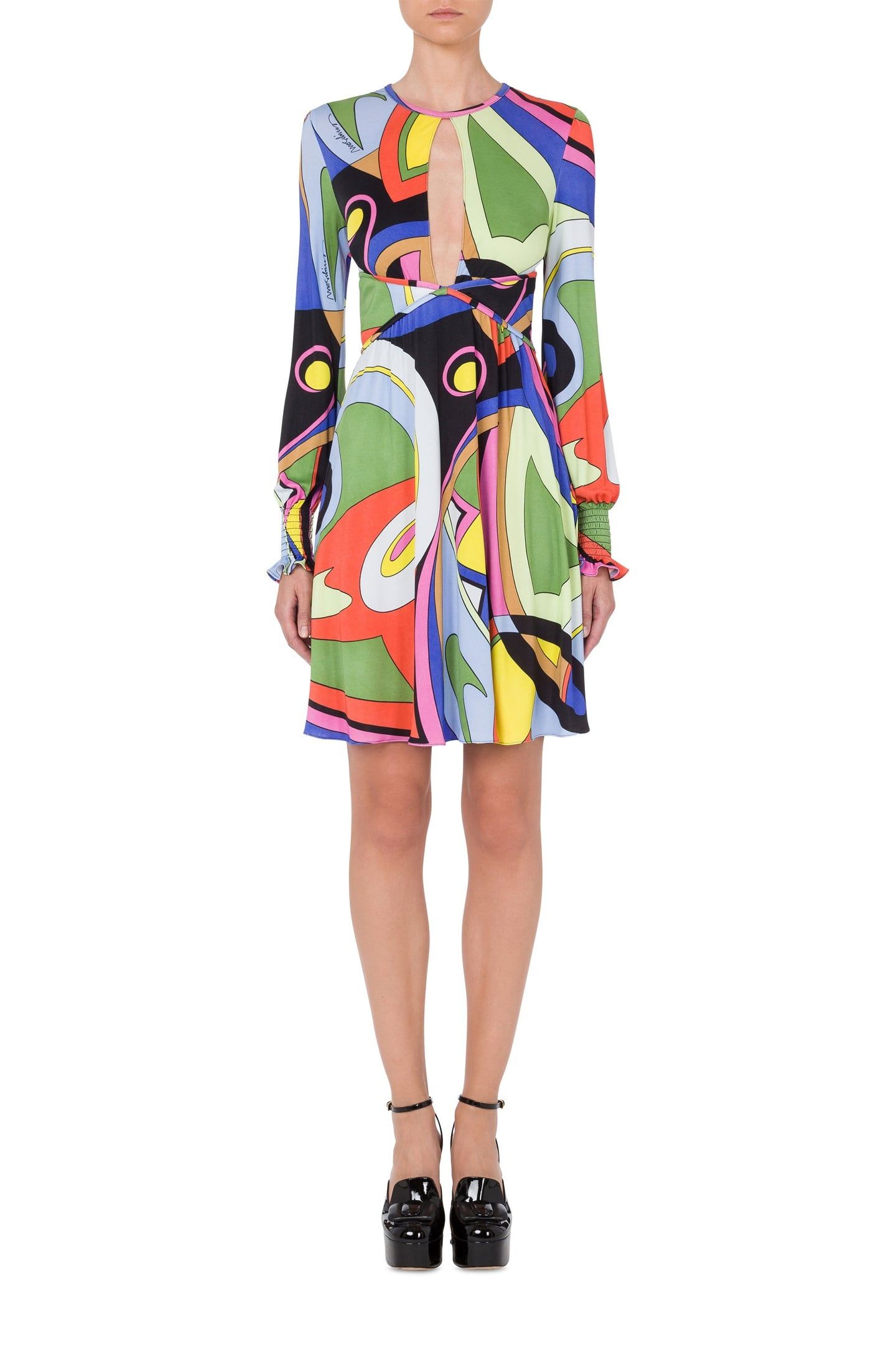 MULTICOLOR PRINT JERSEY DRESS MULTICOLOR 1