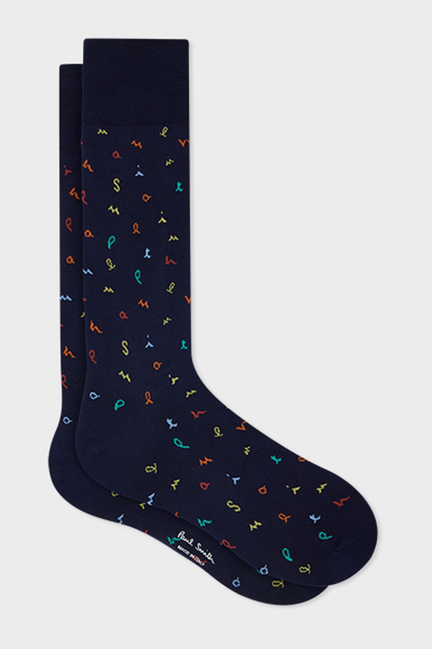 MEN SOCK GARY LETTERS NAVY 4