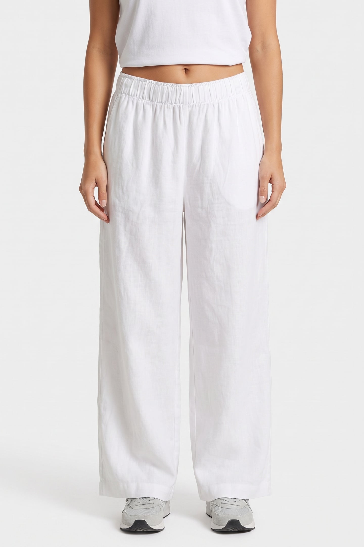 LEMPI LINEN TROUSERS WHITE 1