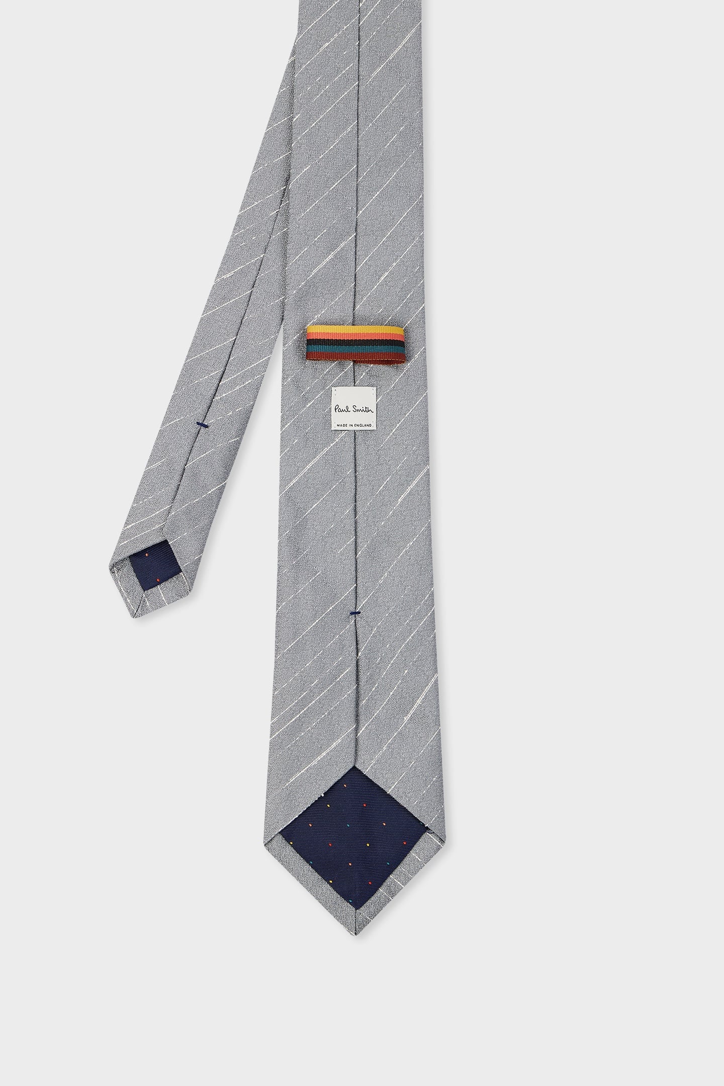 MEN TIE CREPE STRIPE SILVER 2
