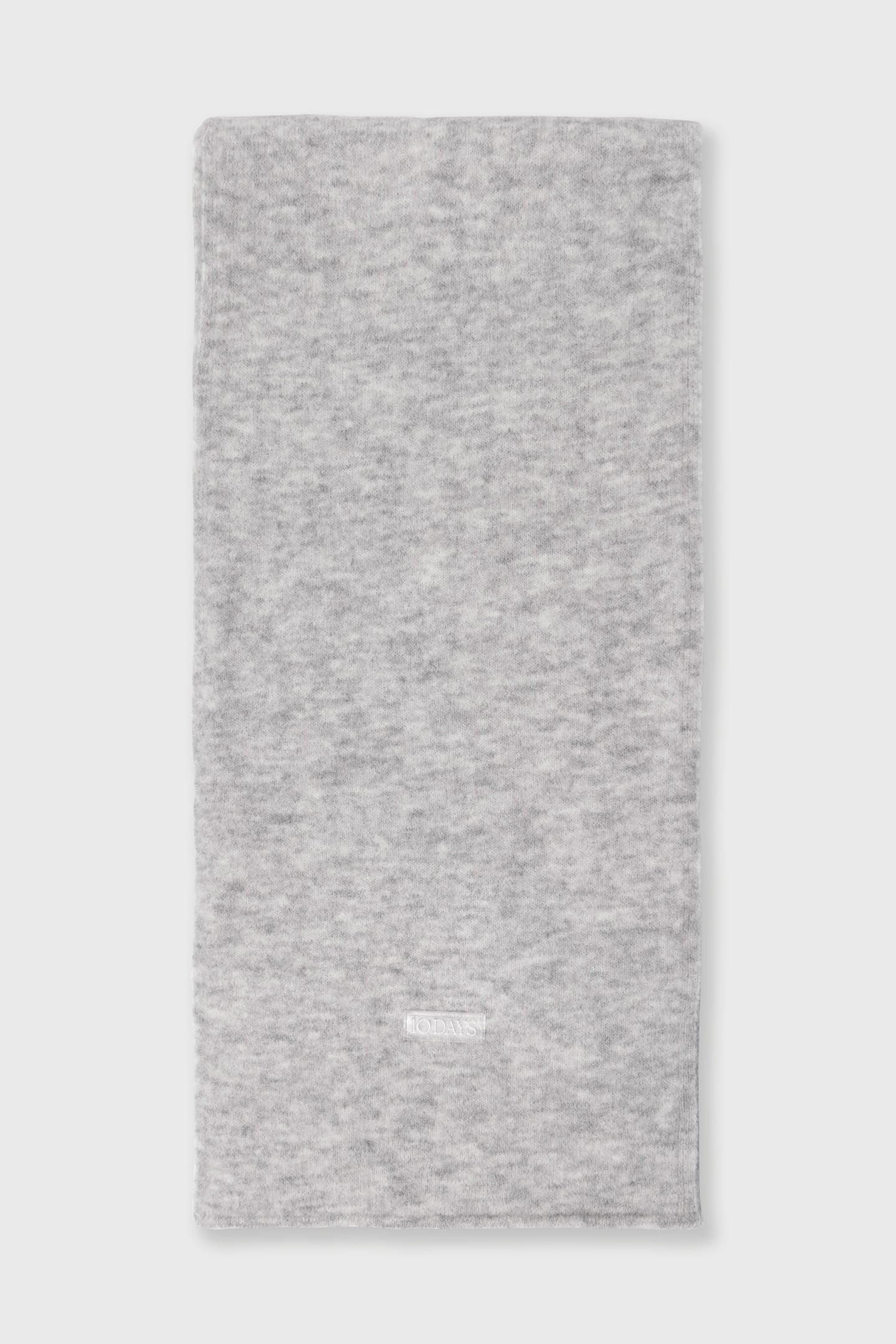 SOFT HAIRY KNIT SCARF LIGHT GREY MELEE 2