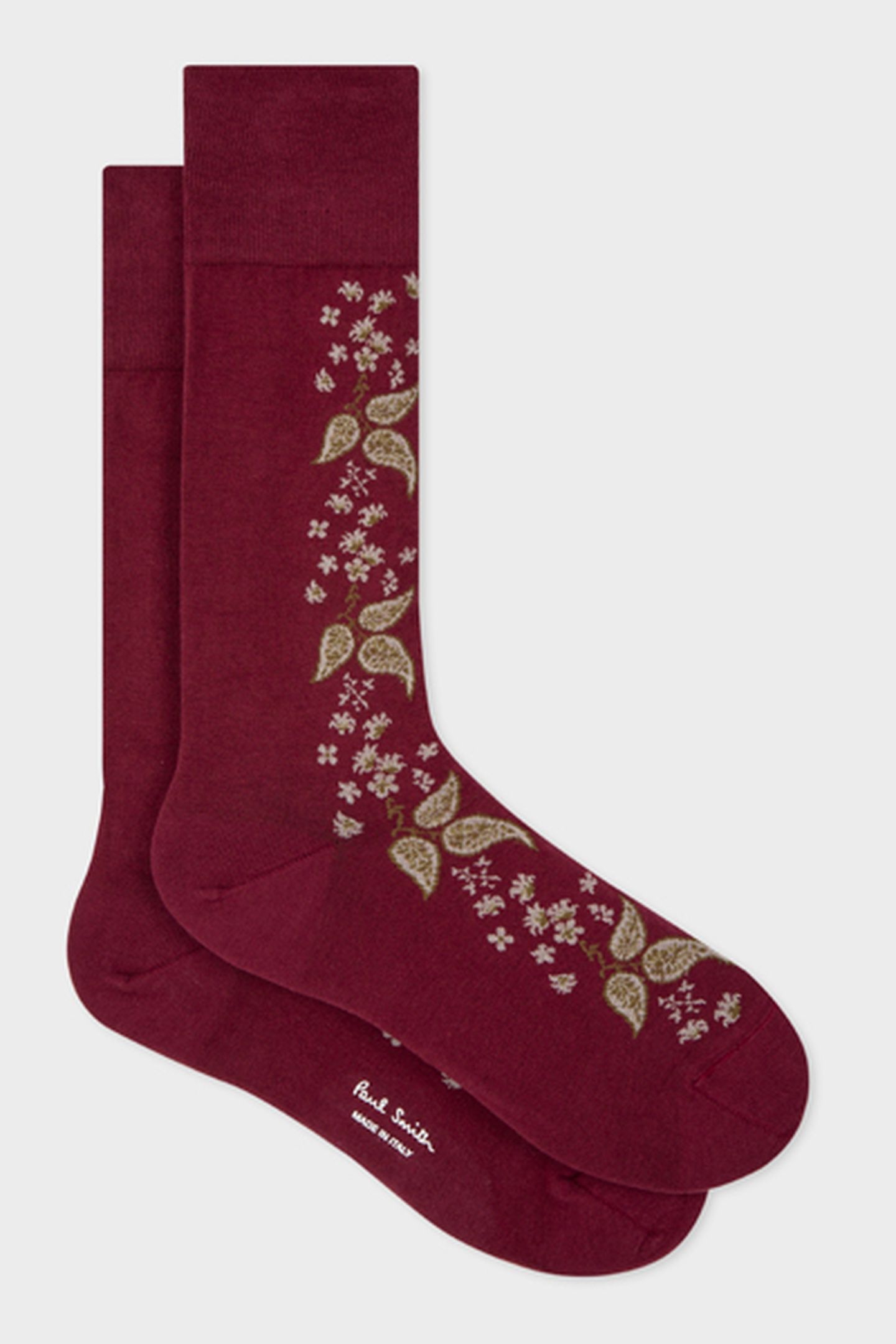 MEN SOCK TERENCE PAISLEY BURGUNDY/ BORDE 4