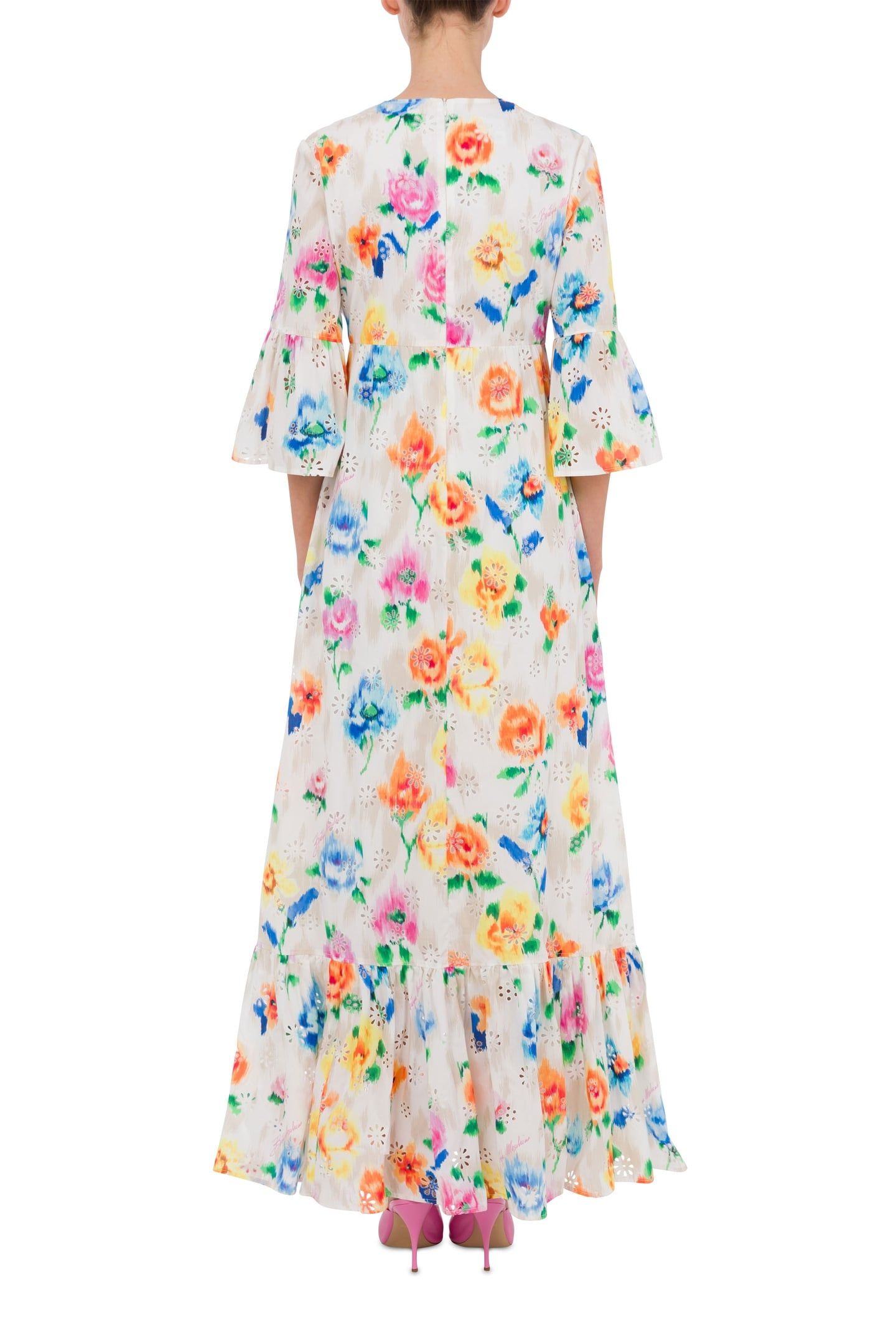 FLOWER CHINÉ ANGLAISE BRODERIE DRESS WHITE 2