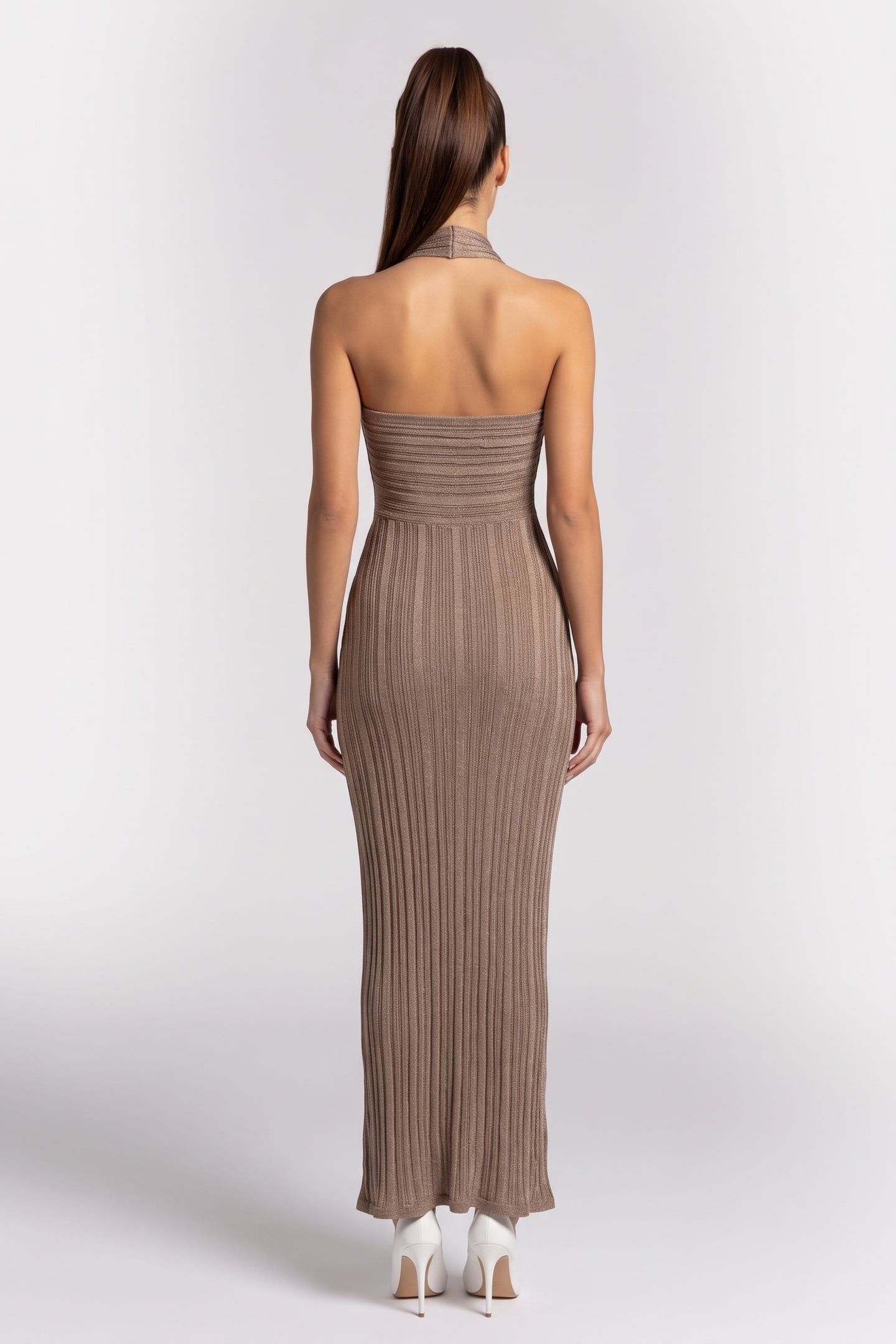 GIA MAXI SWTR DRESS NATURAL ALMOND + GOL 2
