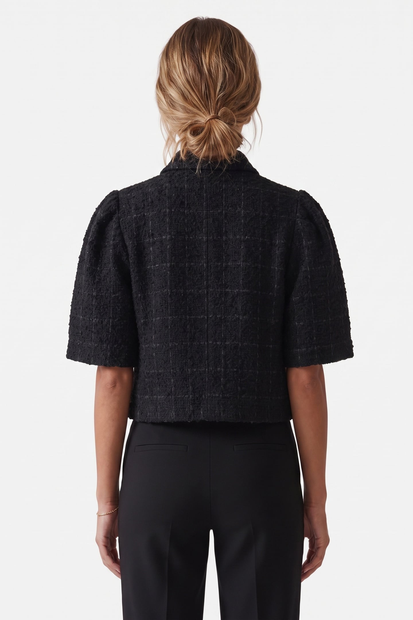 PA BROOK TWEED BLOUSE BLACK 2