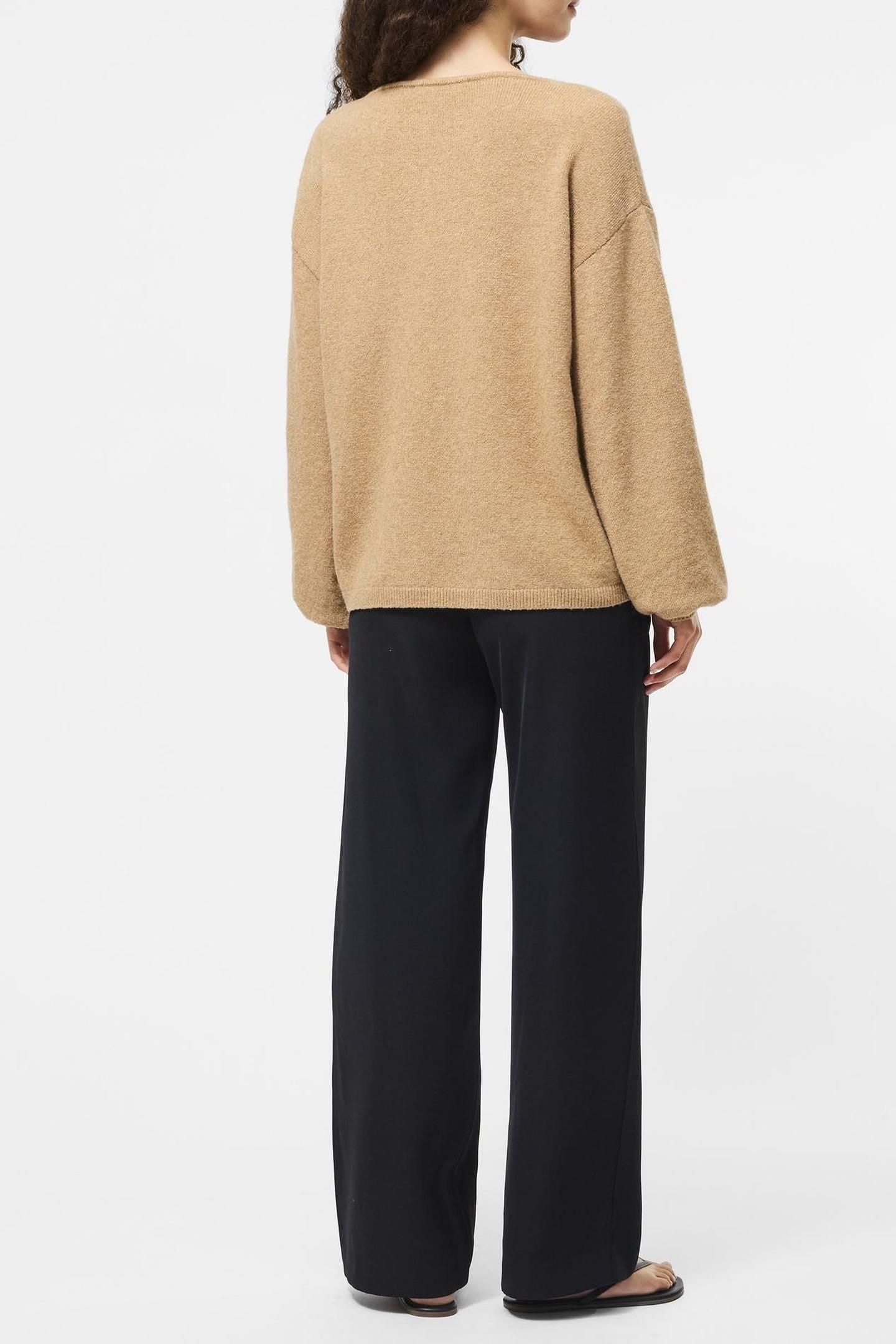 VHARI KNIT VNECK PULLOVER CAMEL 2