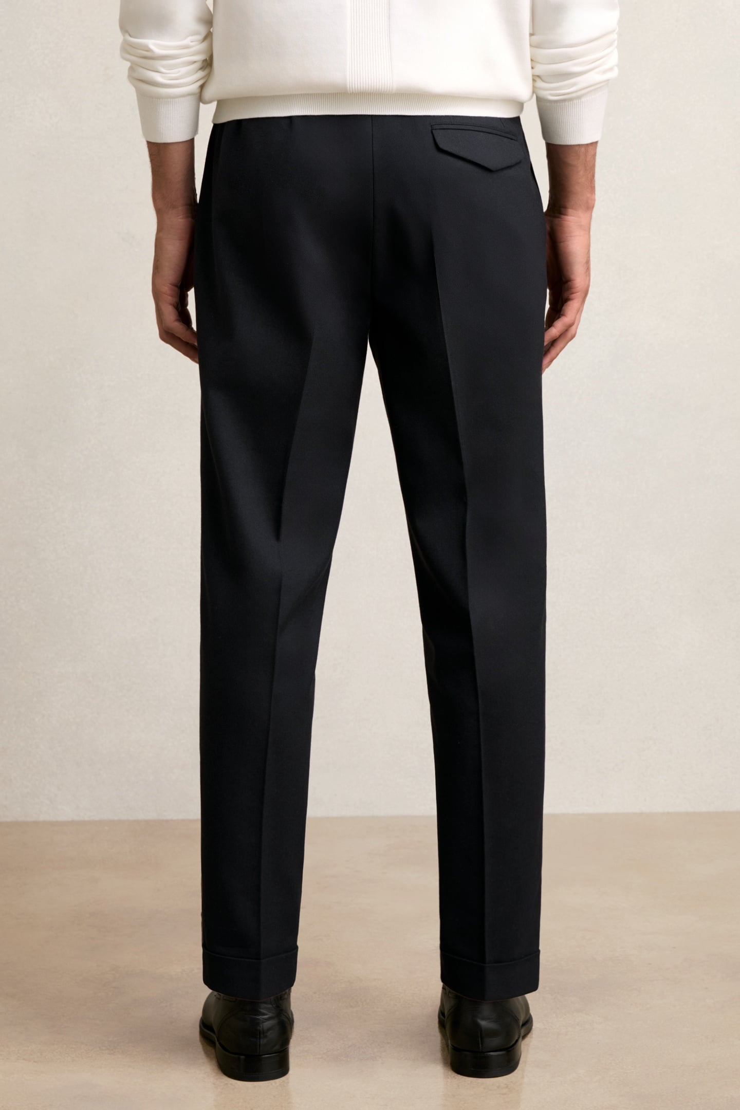 HERRINGBONE SIDE ADJUSTER TROUSER NAVY 2