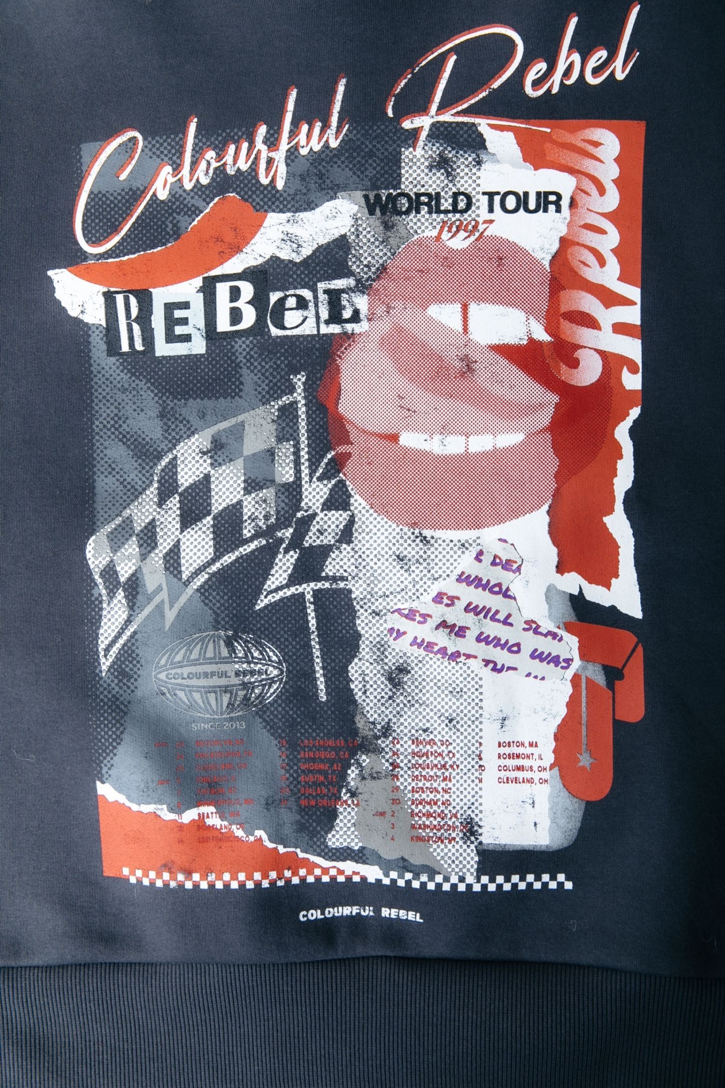 COLLAGE RELAXED SWEAT OFF BLACK / WASHED BLACK 4