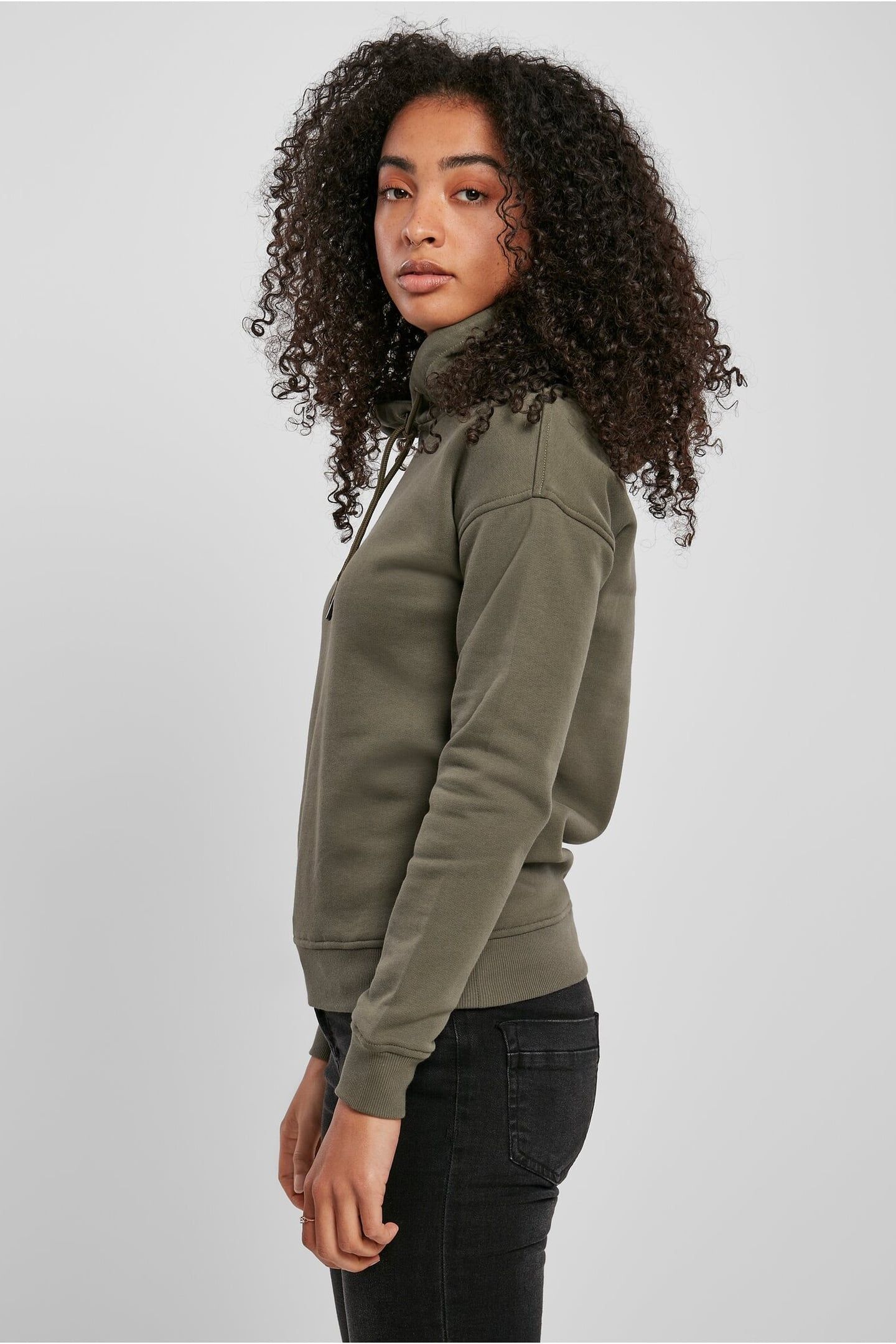 LADIES ESSENTIALS HOODY OLIVE 6