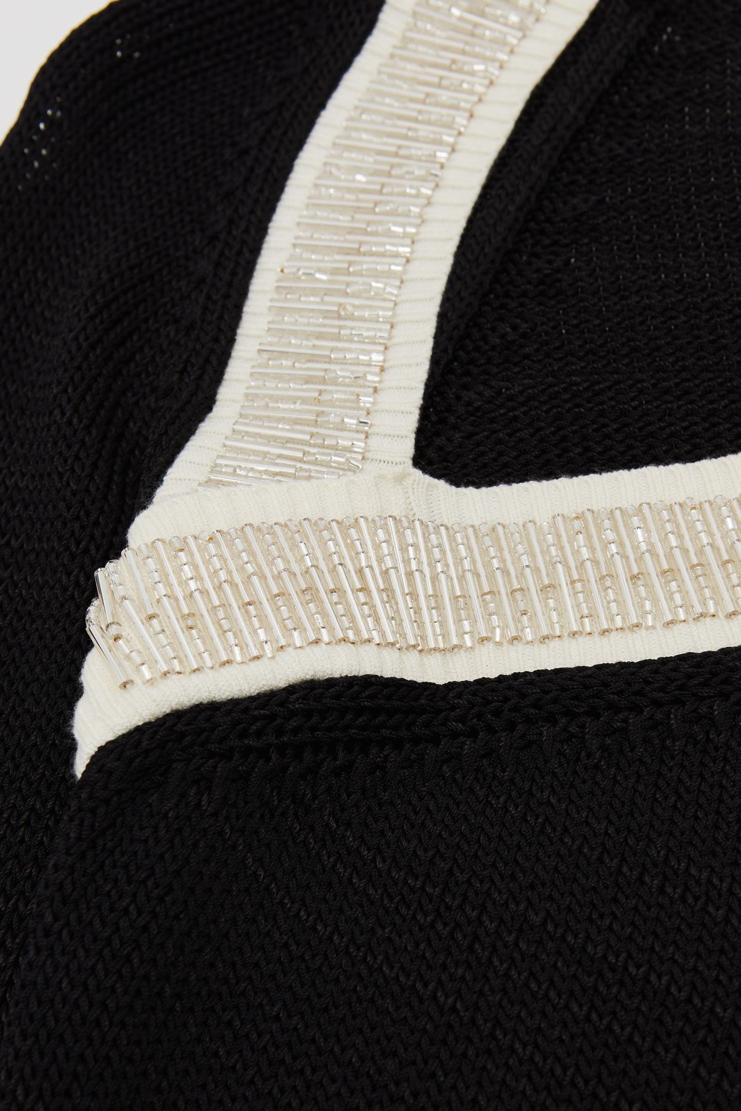 ASYMMETRIC BEADED JUMPER BLACK/WHITE 6
