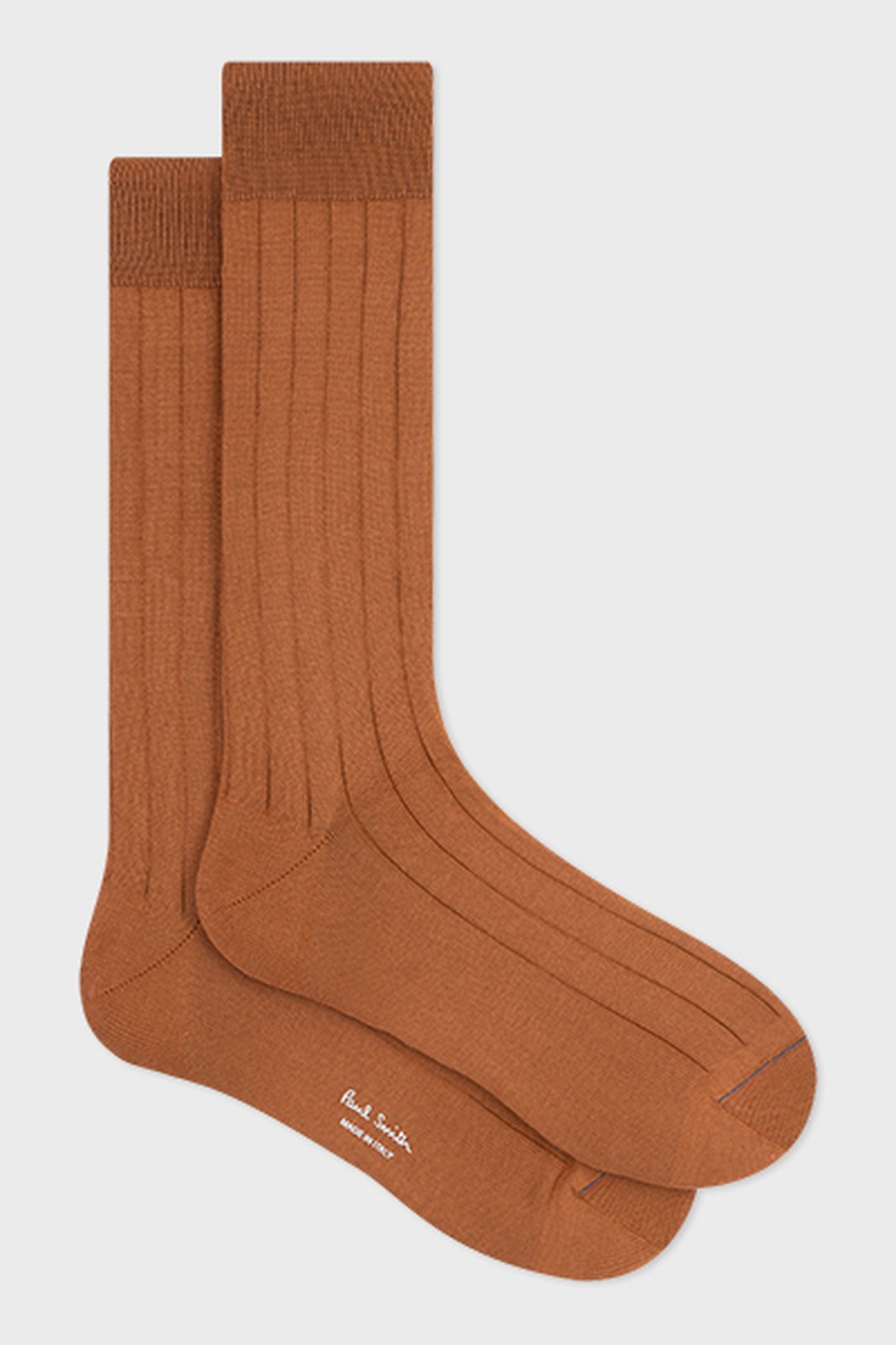 MEN SOCK PLAIN RIB TAN 4