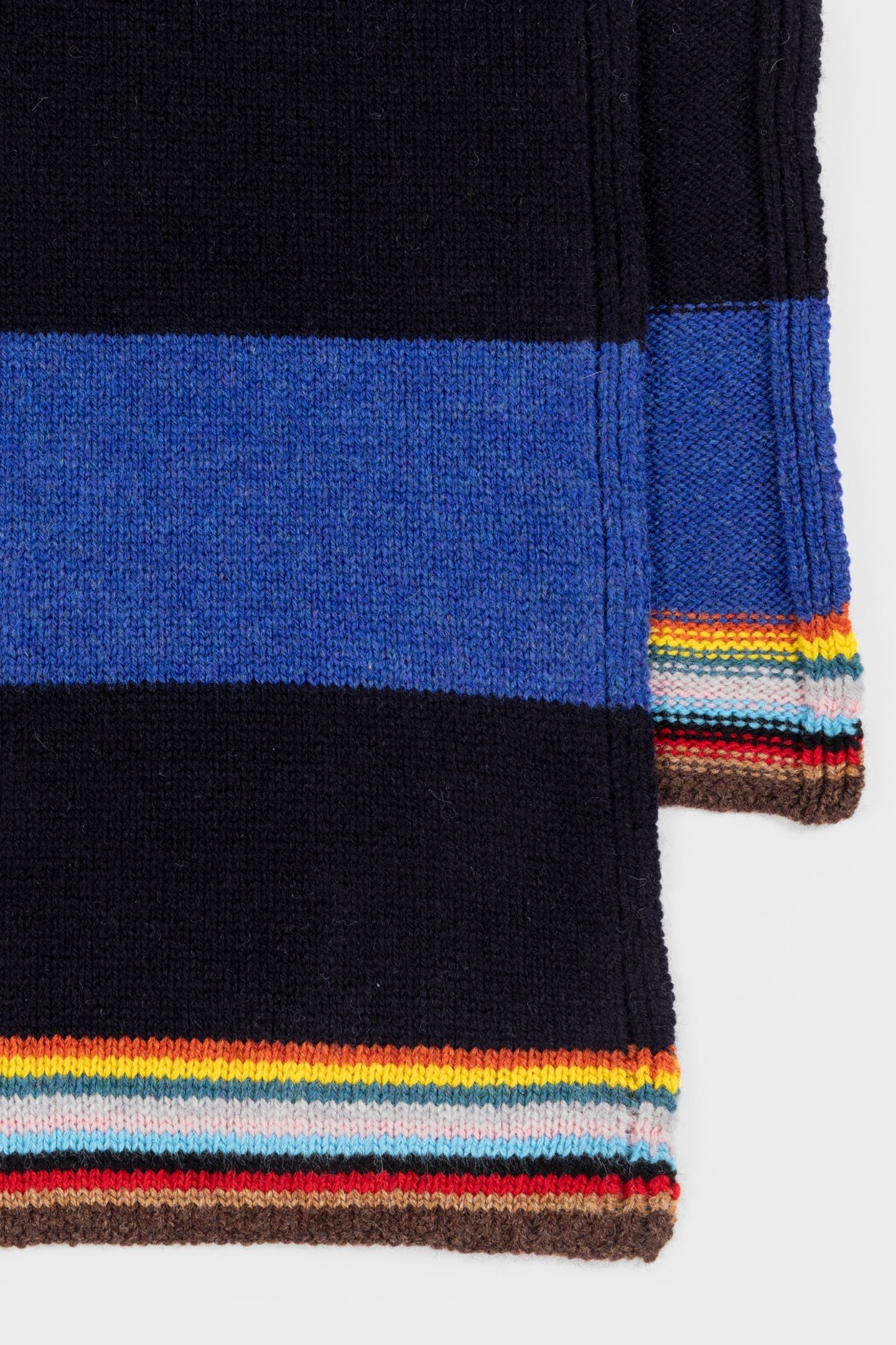 MEN SCARF SIG BLOCK STRPE NAVY 8