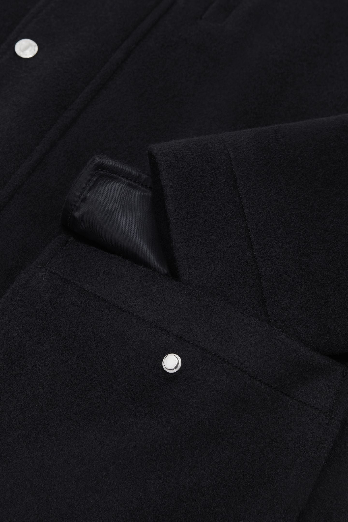 LS ZIP THROUGH CORD COLLAR WOOL WORKER JACKET NAVY 4