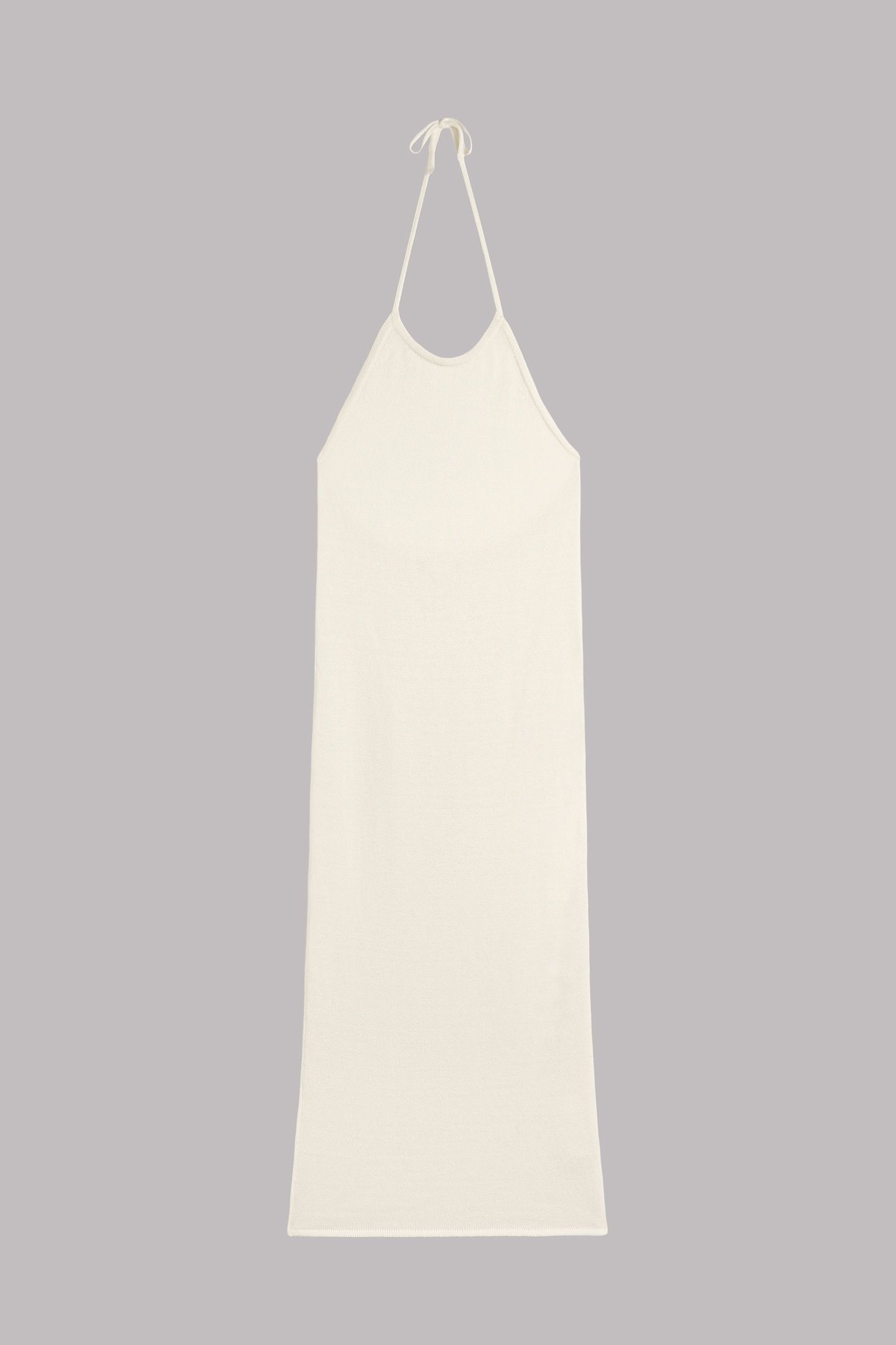THE WHITE HALTER LONG KNIT DRESS BLACK 3