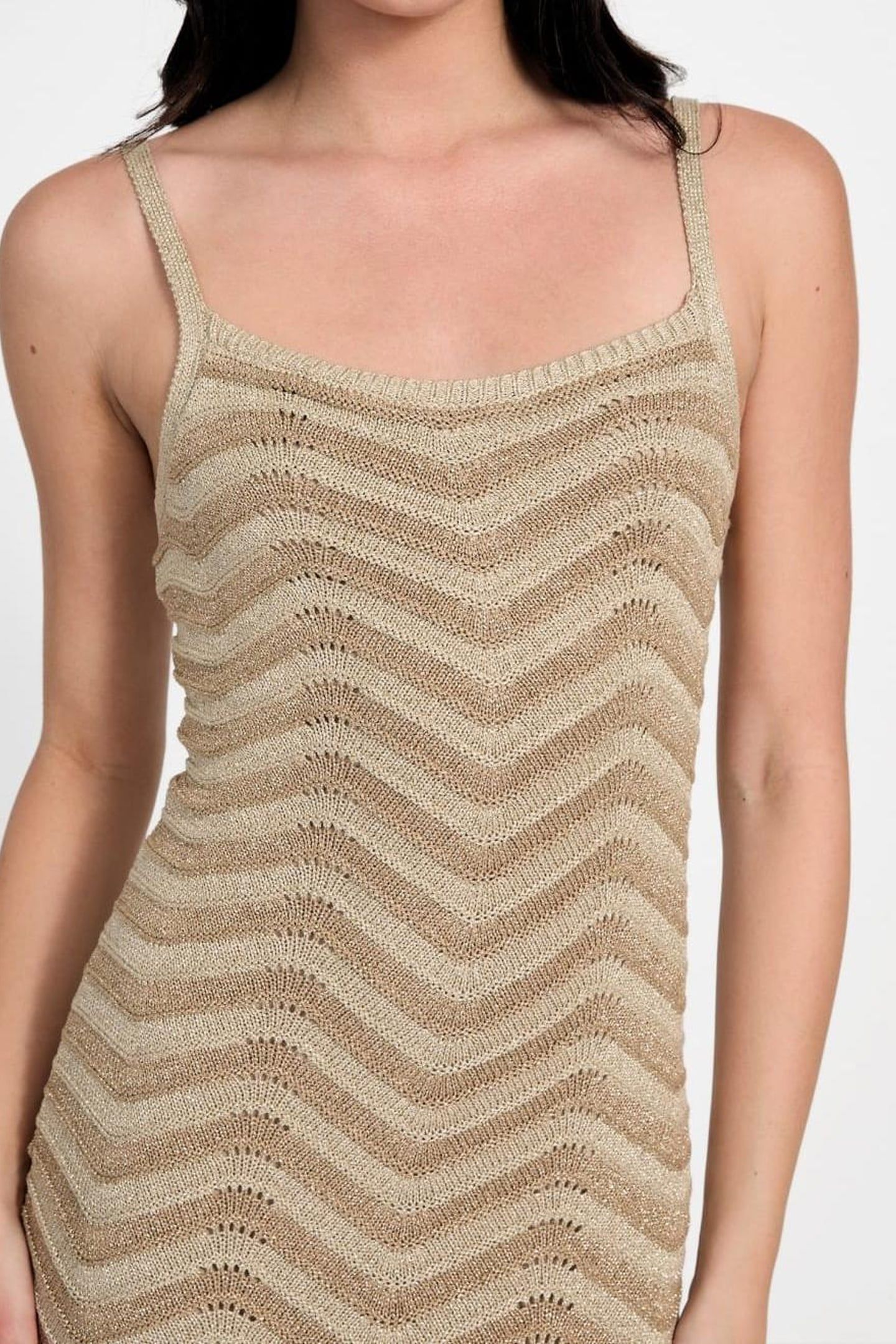 SL VERA CHEVRON LACE NATURAL/GOLD MULTI S 9