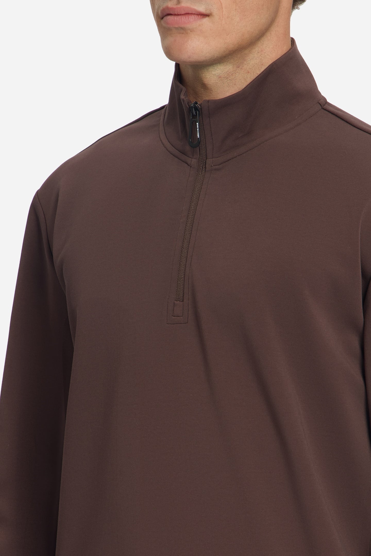 SWEATER HALF ZIP DARK BROWN 6