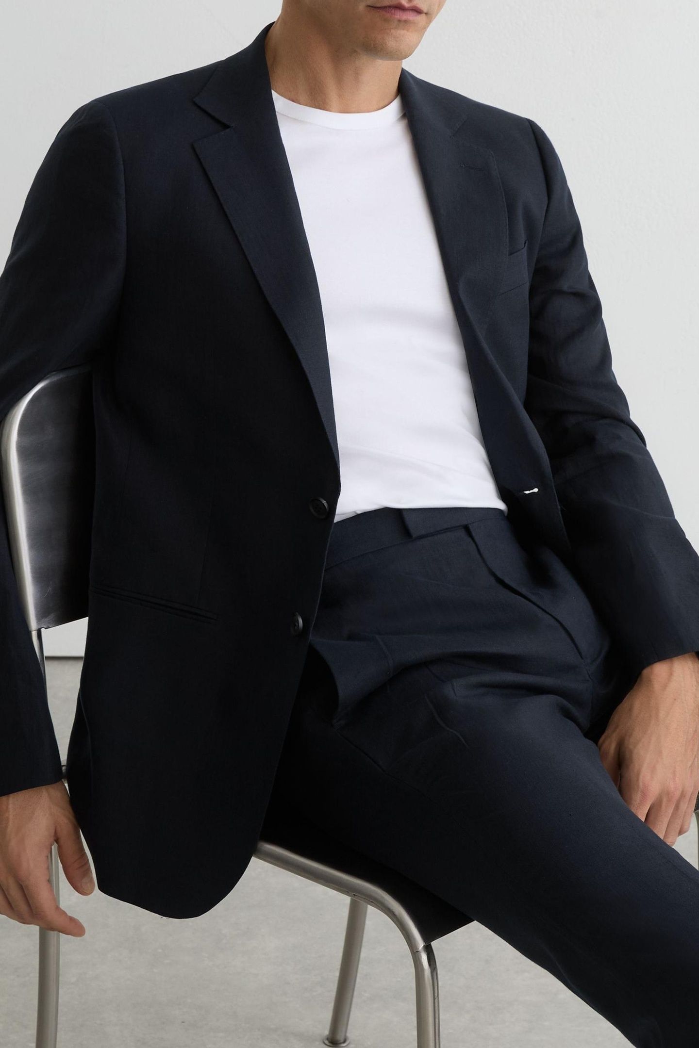 LINEN FIT BLAZER NAVY 5