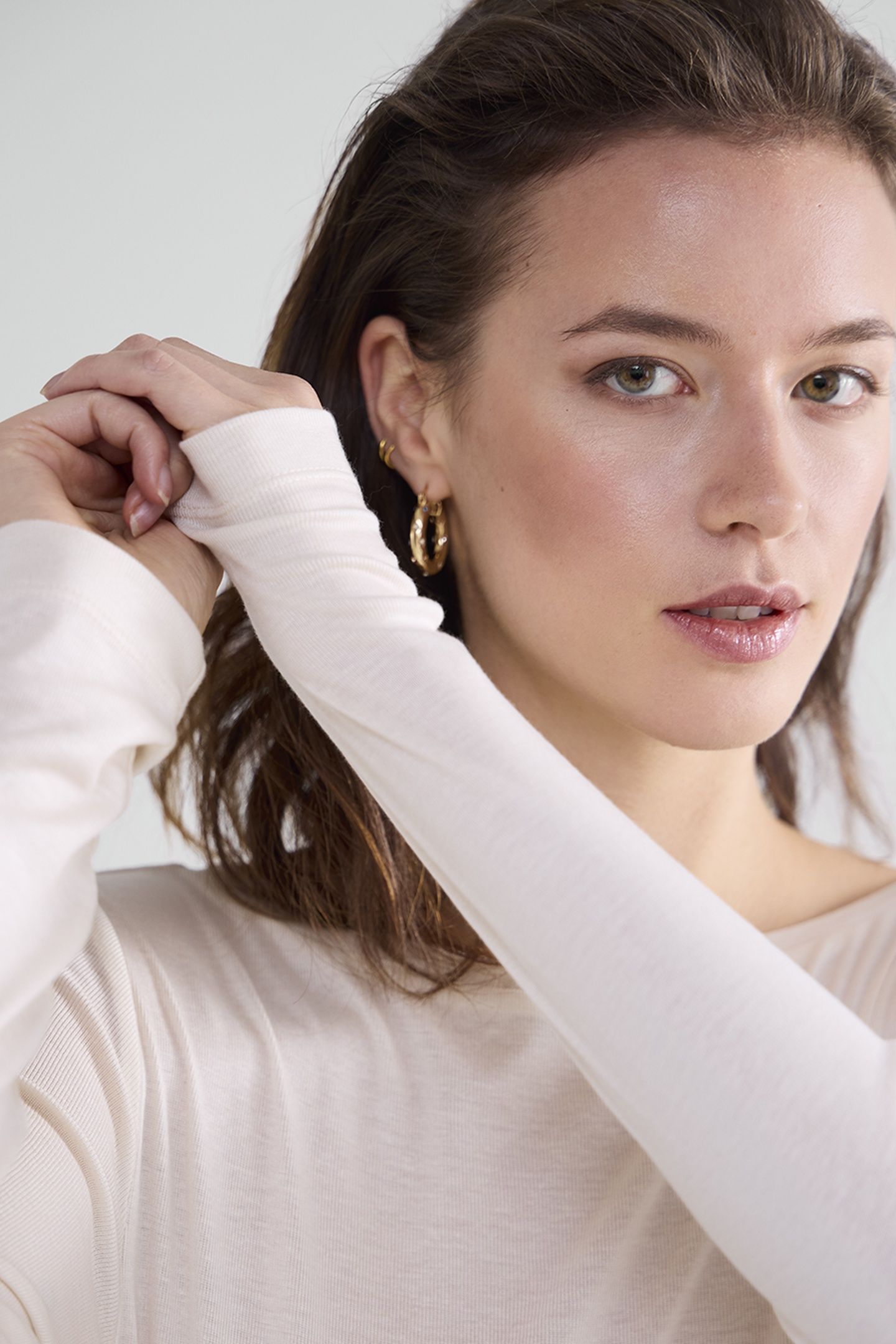 BOAT NECK TOP SHEER JERSEY SOLID IVORY 4