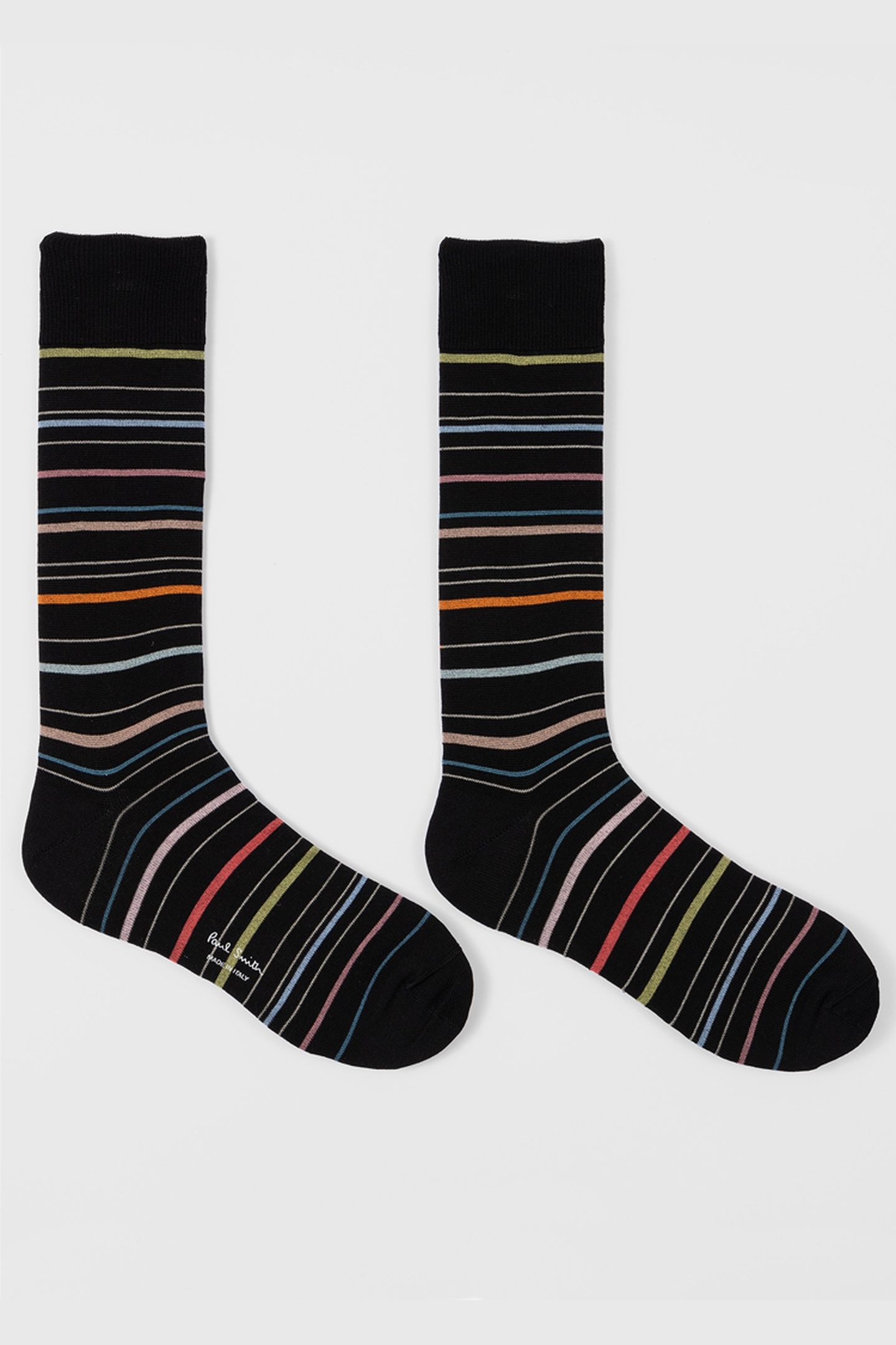 MEN SOCK PENCIL STRIPE BLACK 2