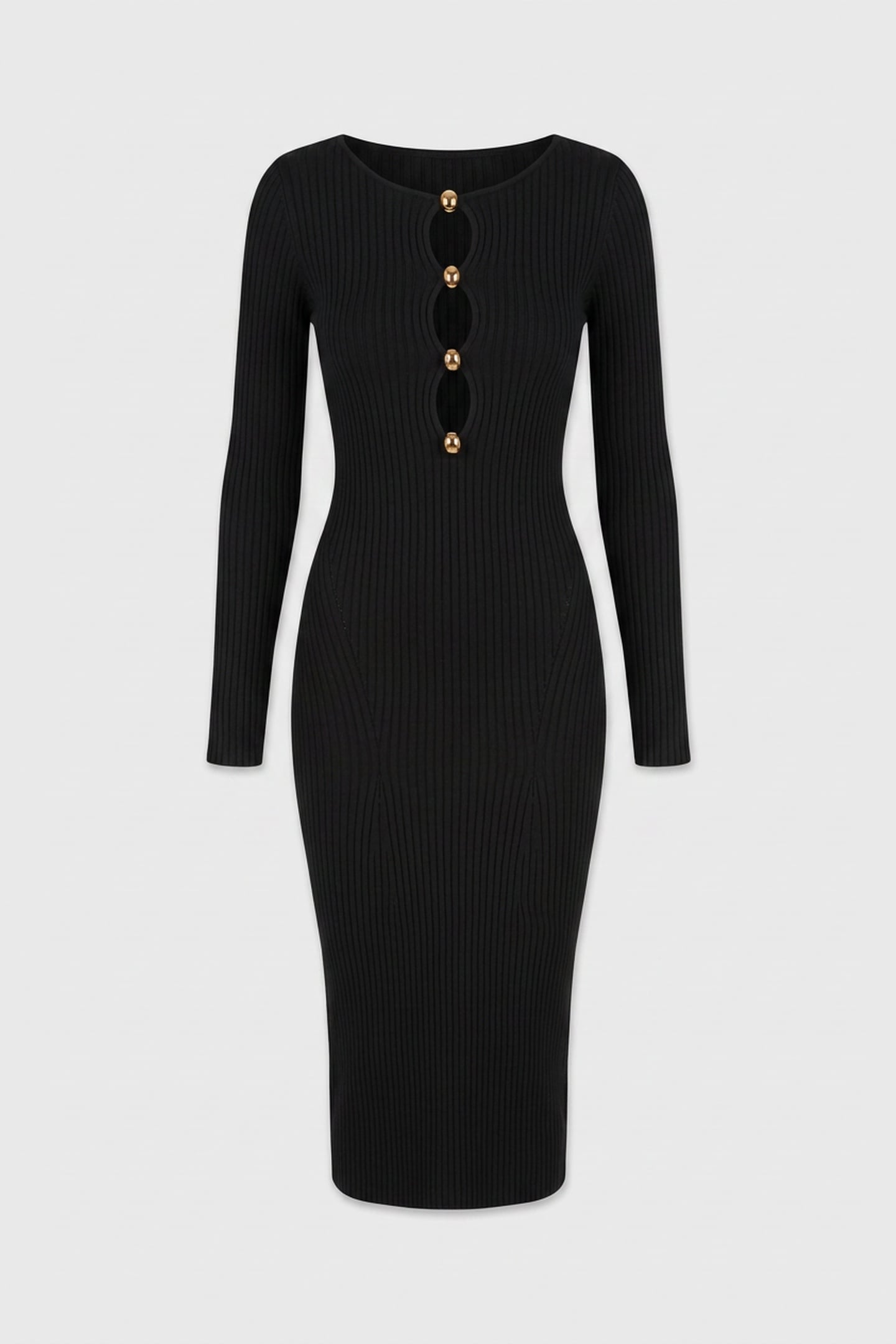 AGATHE RIBBED LS MID JET BLACK A996 3