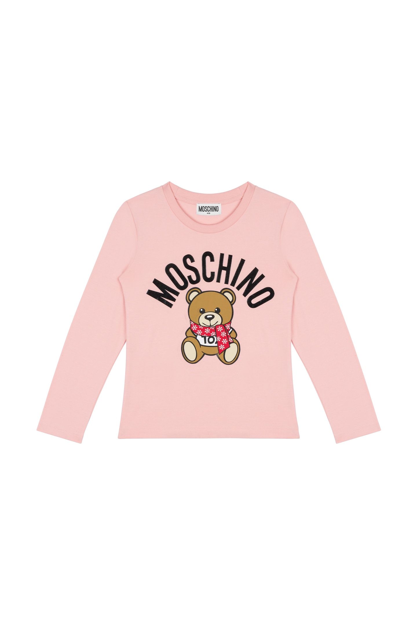 GIRL'S T-SHIRT IN JERSEY WINTER TEDDY BEAR PINK 1