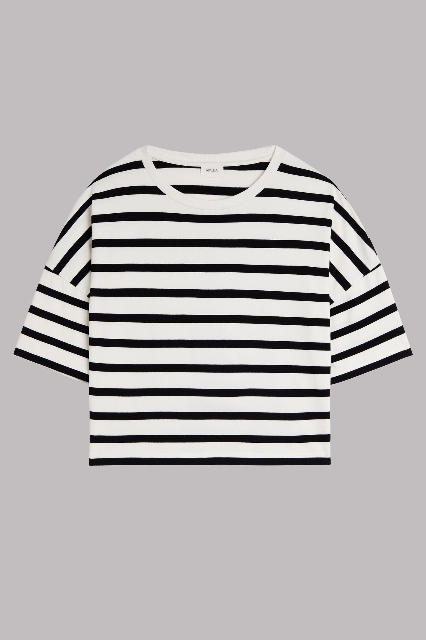 THE BLACK STRIPED LOOSE COTTON T-SHIRT BLACK 3