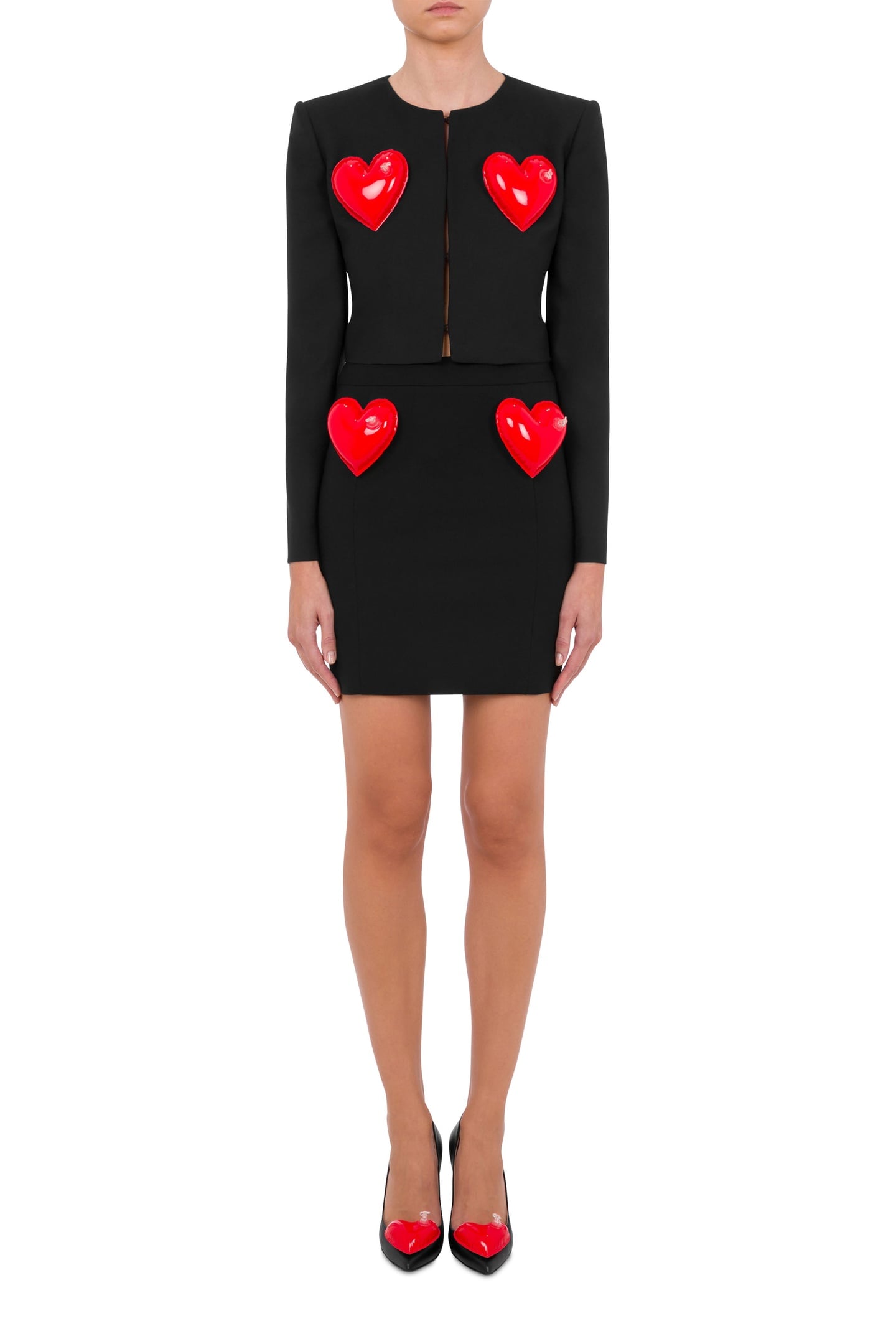 INFLATABLE HEARTS STRETCH GABARDINE JACKET BLACK 1