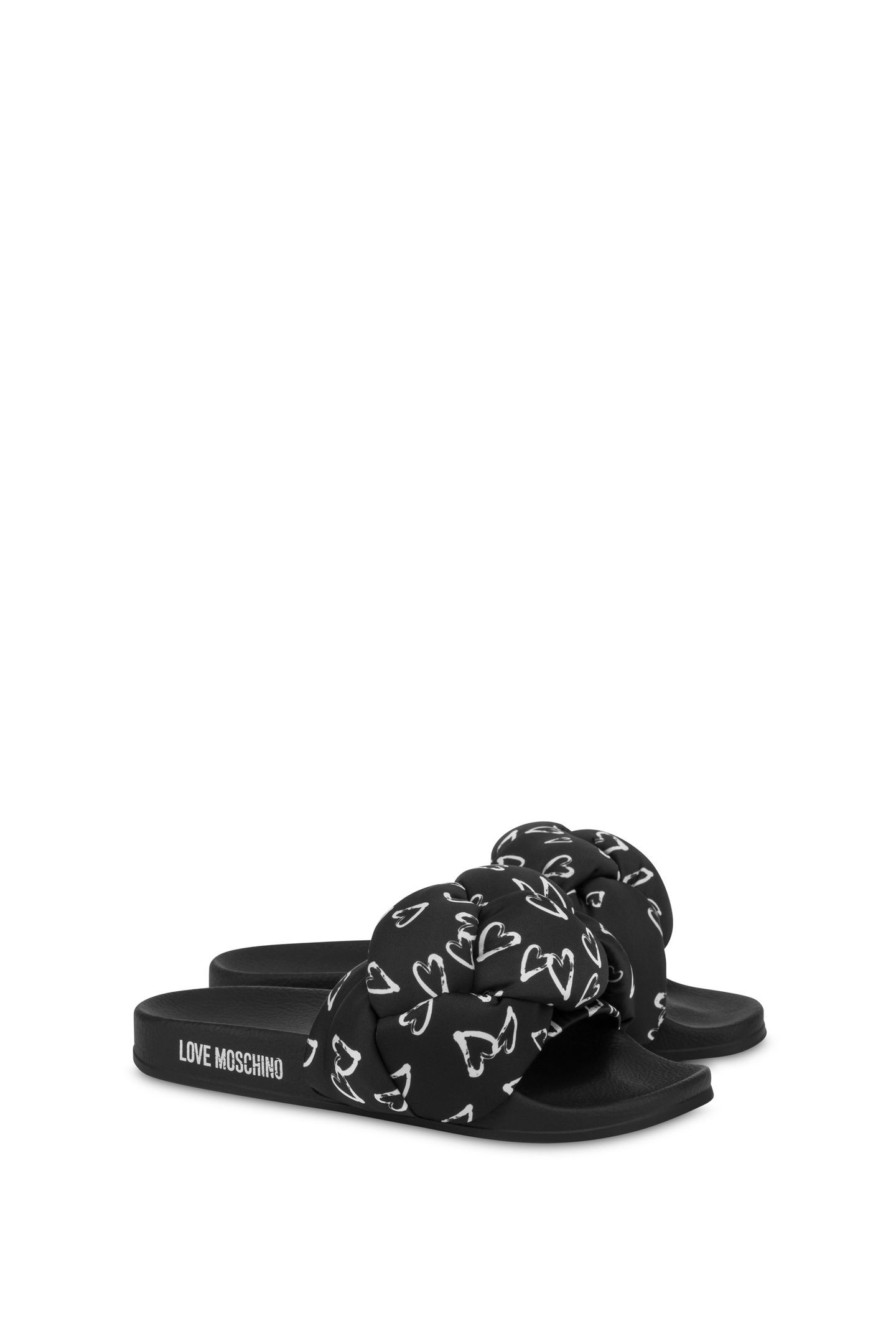 POOL SLIDES WITH PRINT BLACK 2
