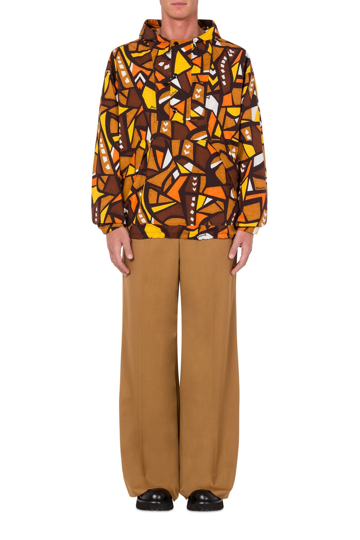 ANORAK IN NYLON WOOD PRINT BROWN 1