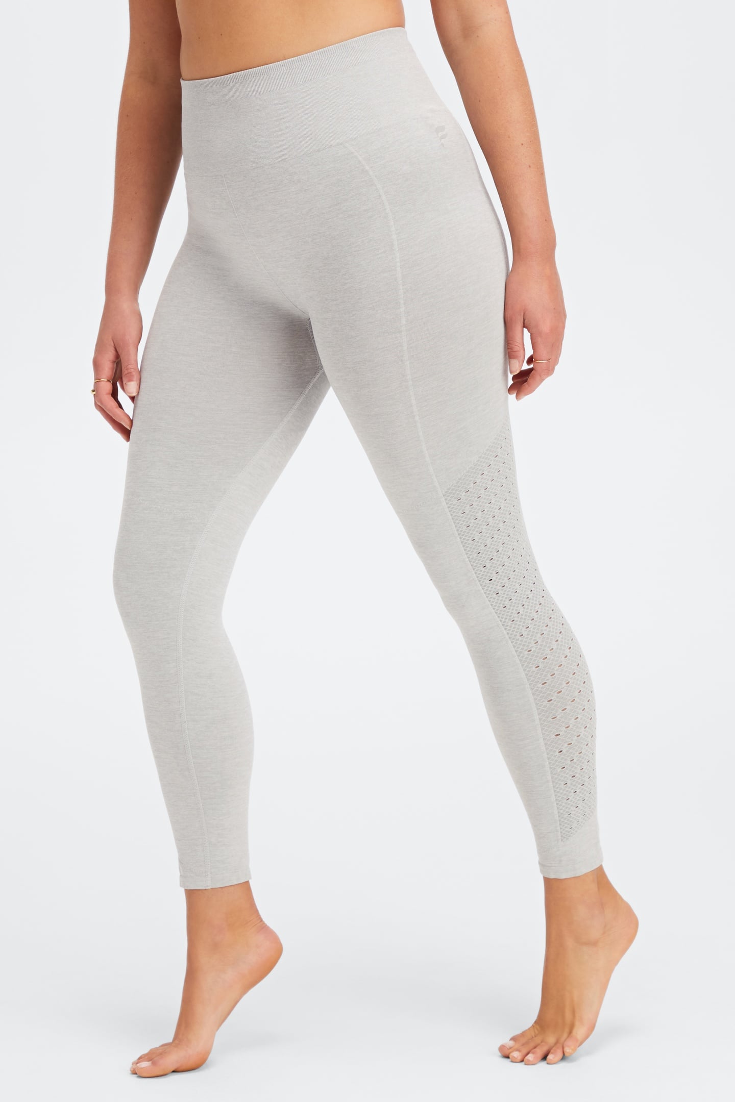 SYNC HIGH-WAISTED PERFORATED 7/8 LIGHT GREY HEATHER 1
