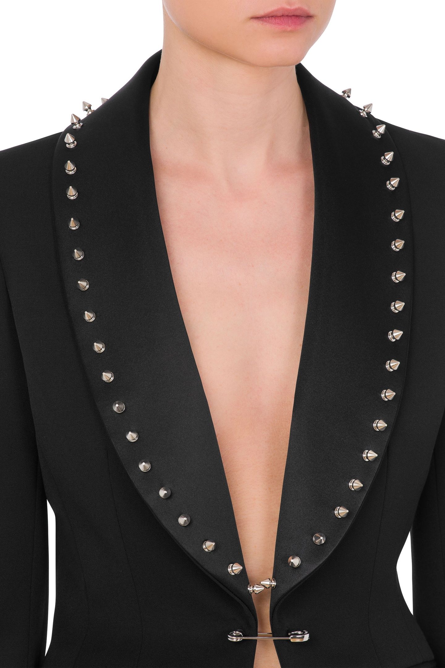 GABARDINE JACKET WITH STUDS PUNK COUTURE BLACK 4