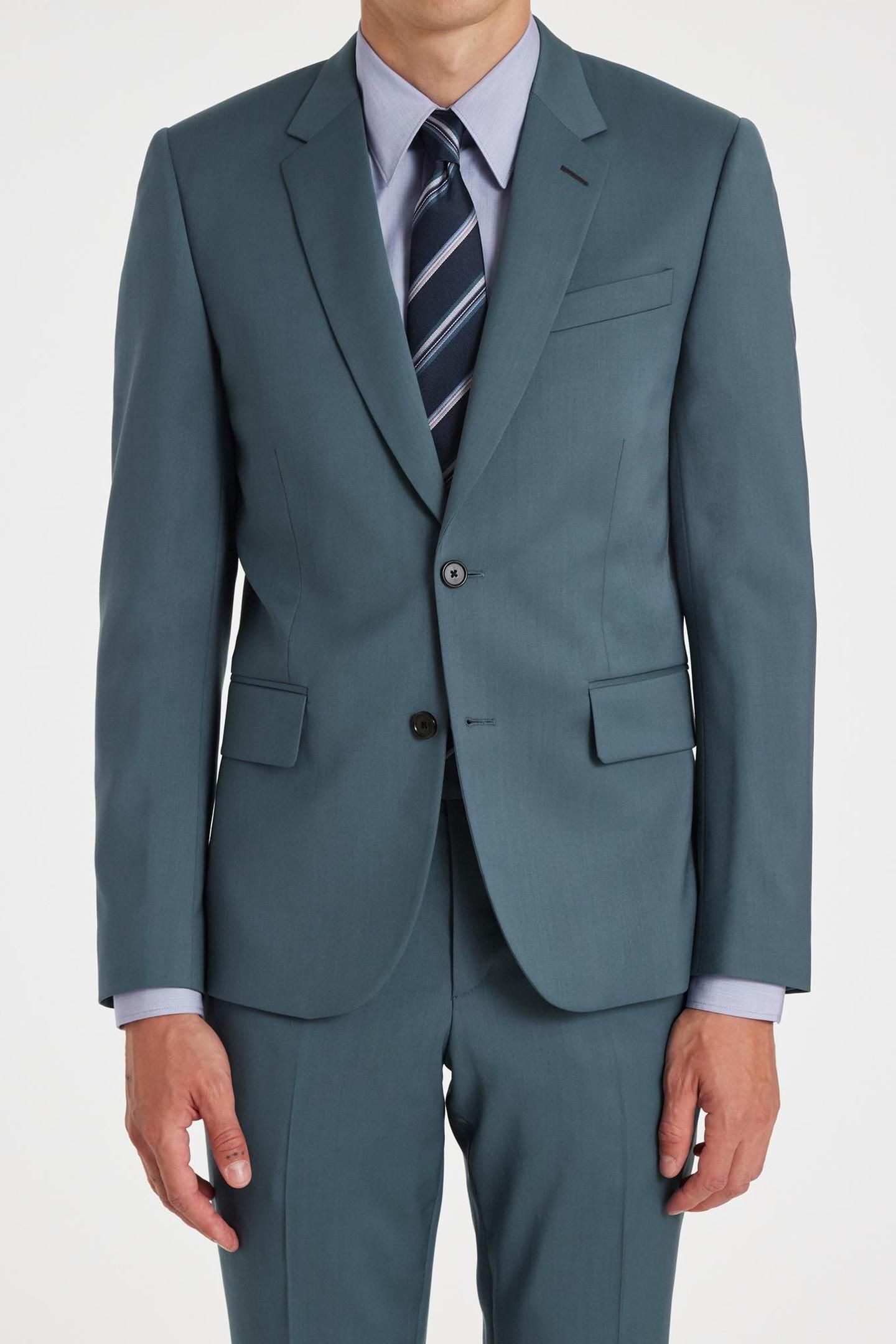 MENS 2 BUTTON SUIT GREYISH BLUE 1
