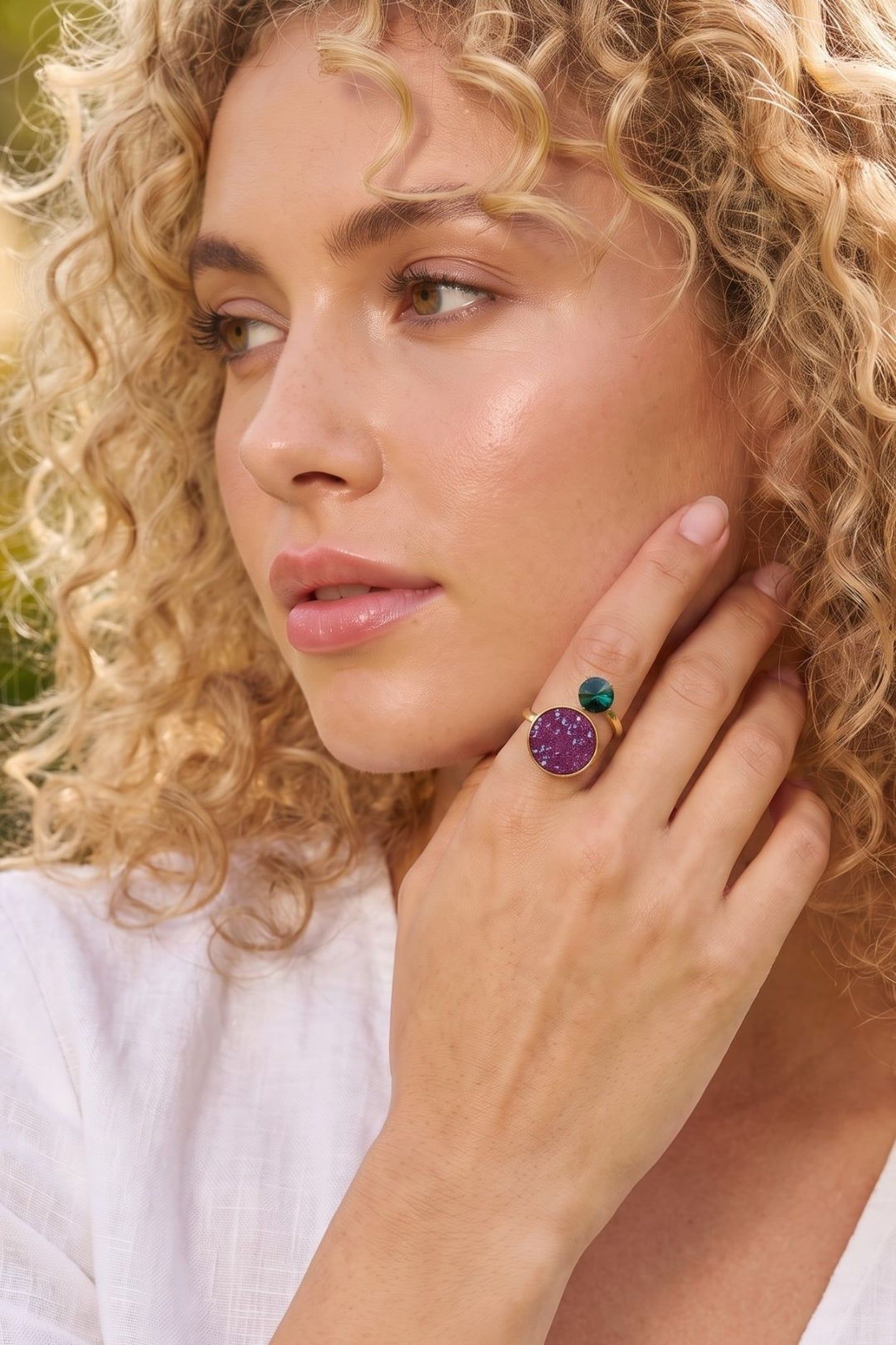 CLASSIC ROCKS RING LIGHT AMETHYST PURPLE, GREEN 4