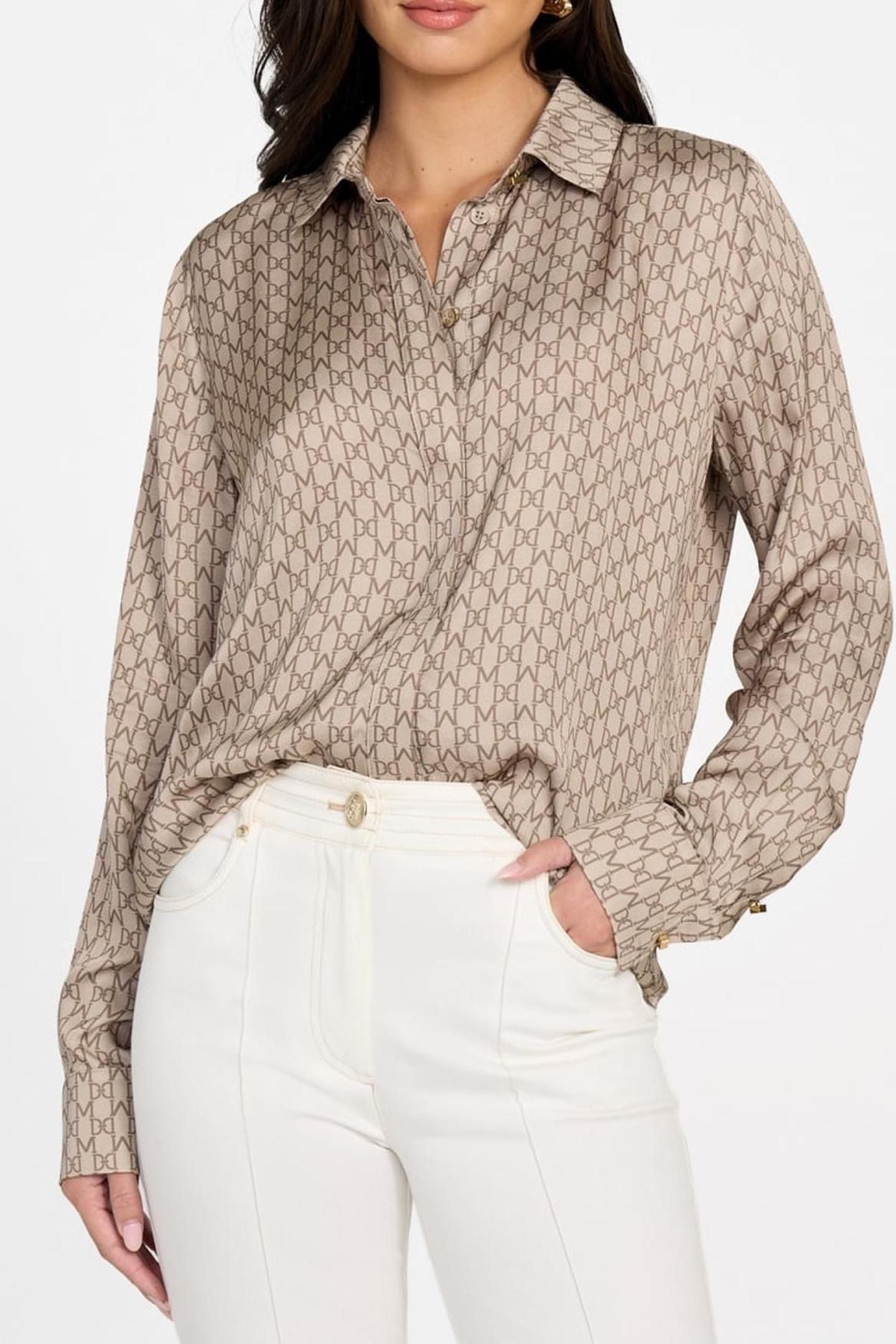 NEW MELISSA SHIRT MONOGRAM COMBO VELVE 3