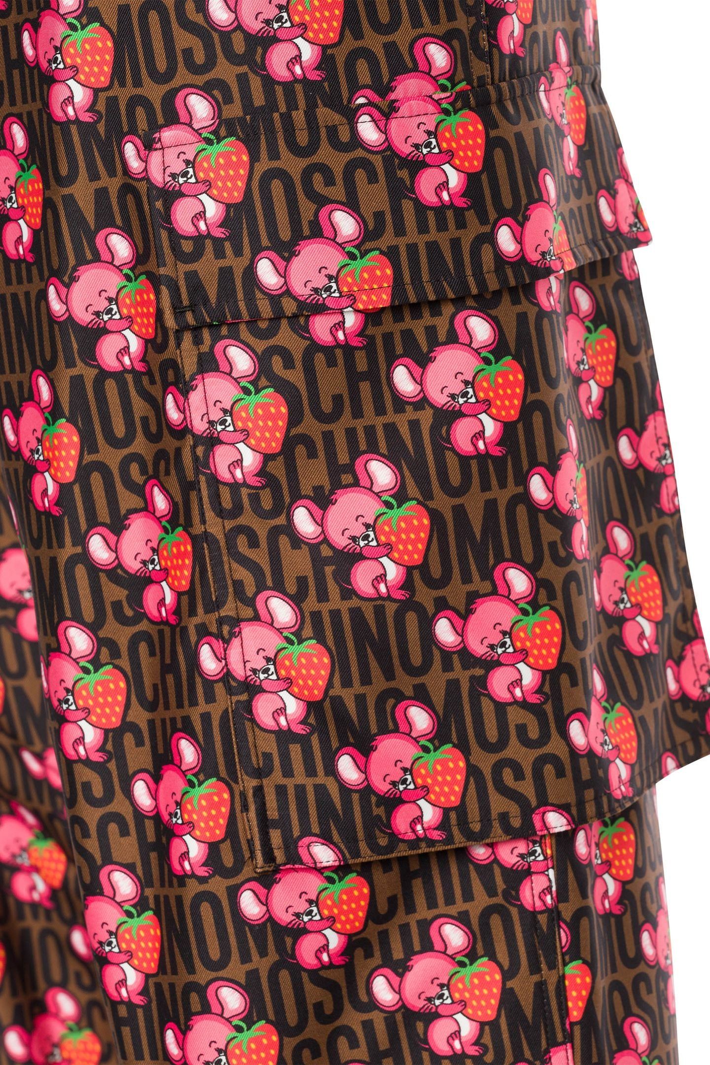 GABARDINE TROUSERS ILLUSTRATED ANIMALS BROWN 4