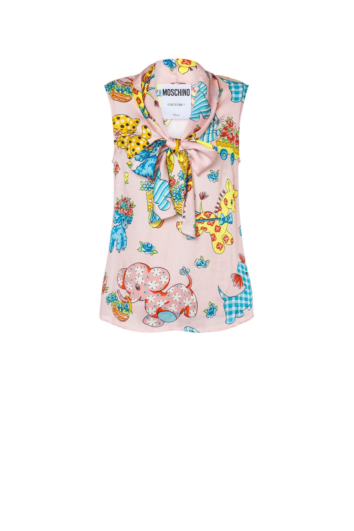 TOP IN GEORGETTE CALICO ANIMALS PINK 3