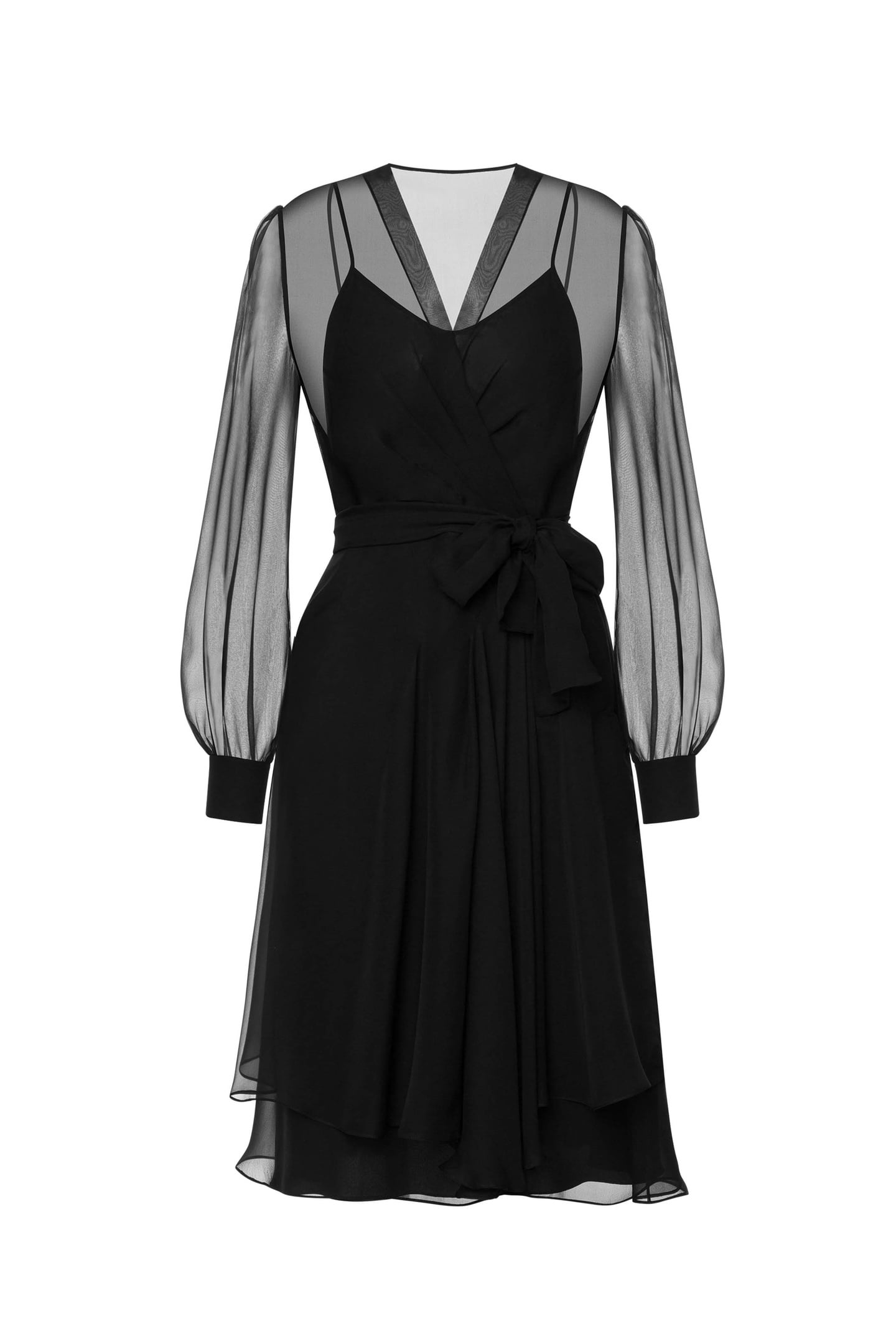 SILK CHIFFON DRESS BLACK 3