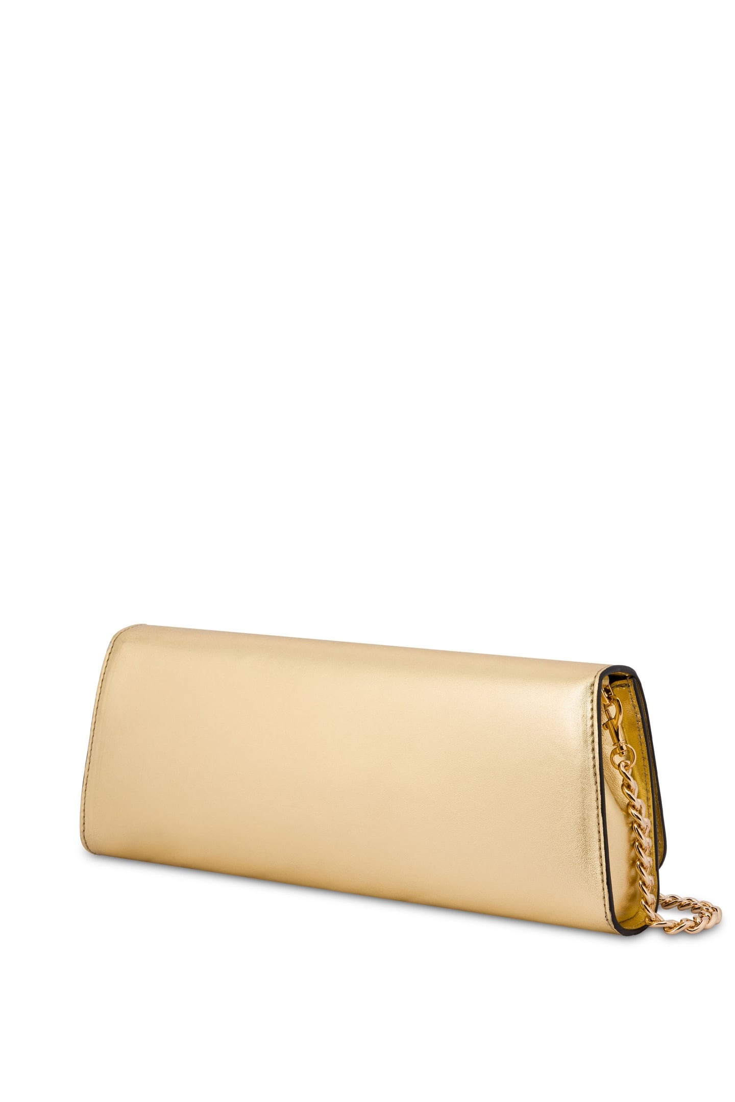 LAMINATED MAXI CLUTCH CRYSTAL LETTERING LOGO GOLD 3