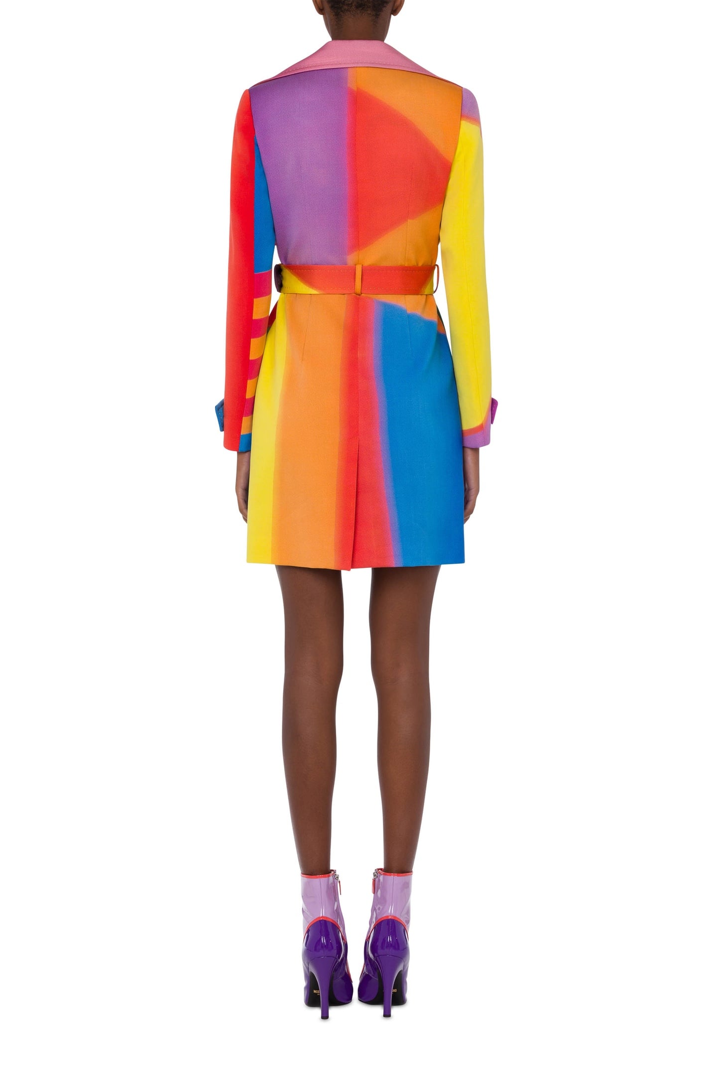 PROJECTION PRINT WOOL CANVAS TRENCH COAT MULTICOLOR 2