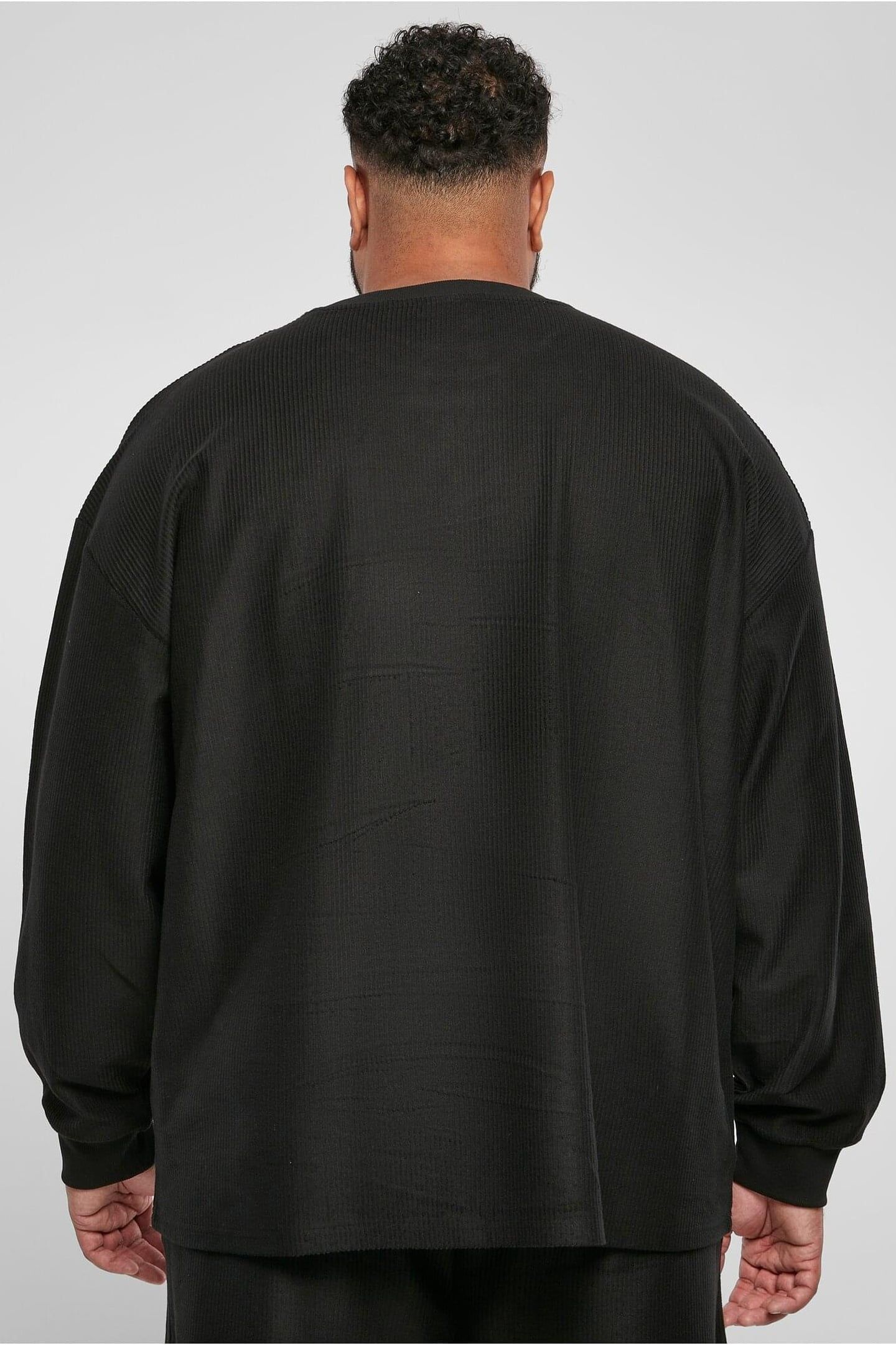 RIB TERRY BOXY CREW BLACK 2