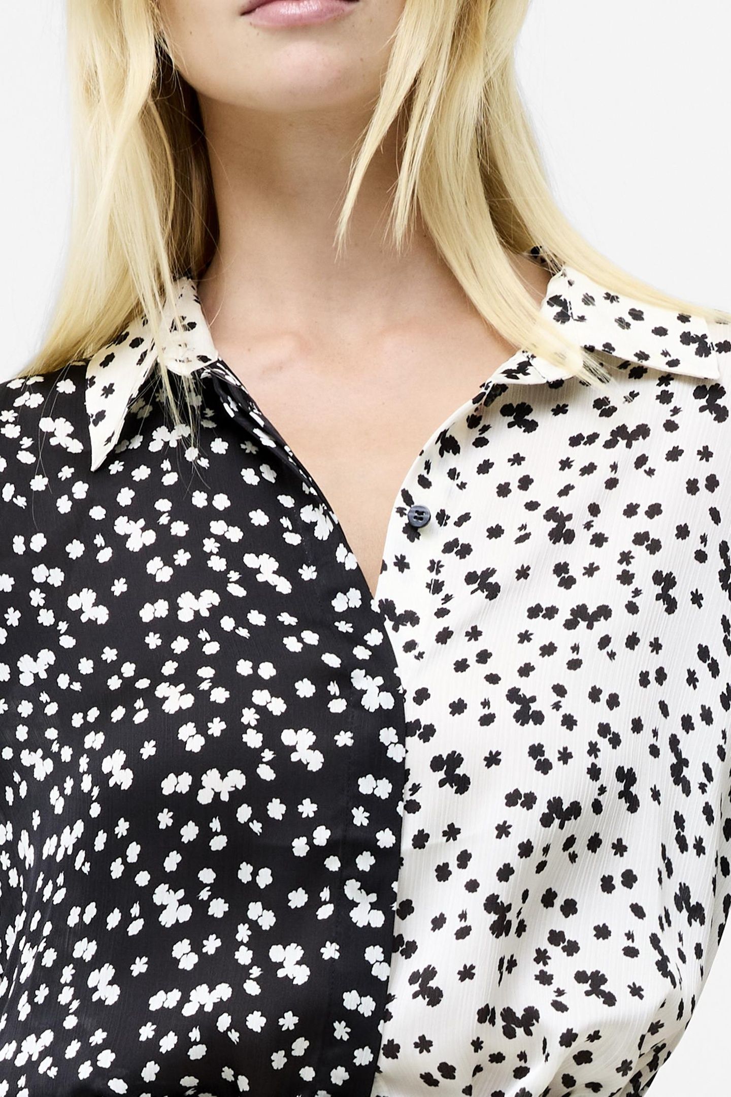 HARRIET MIX DELANCEY SHIRT BLACKOUT PORCELAIN C 4