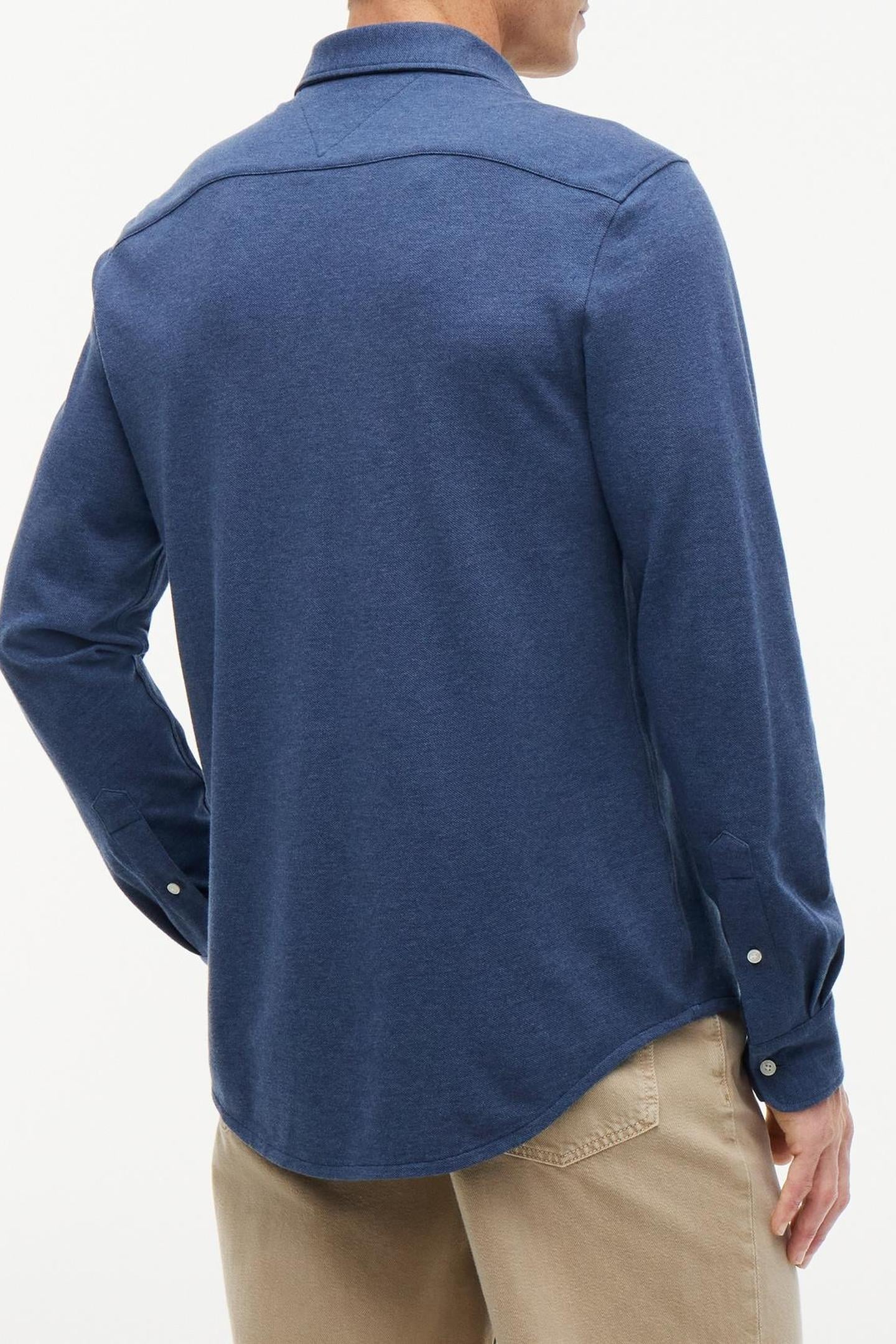 KNIT PIQUE SHIRT DARK BLUE HEATHER 3